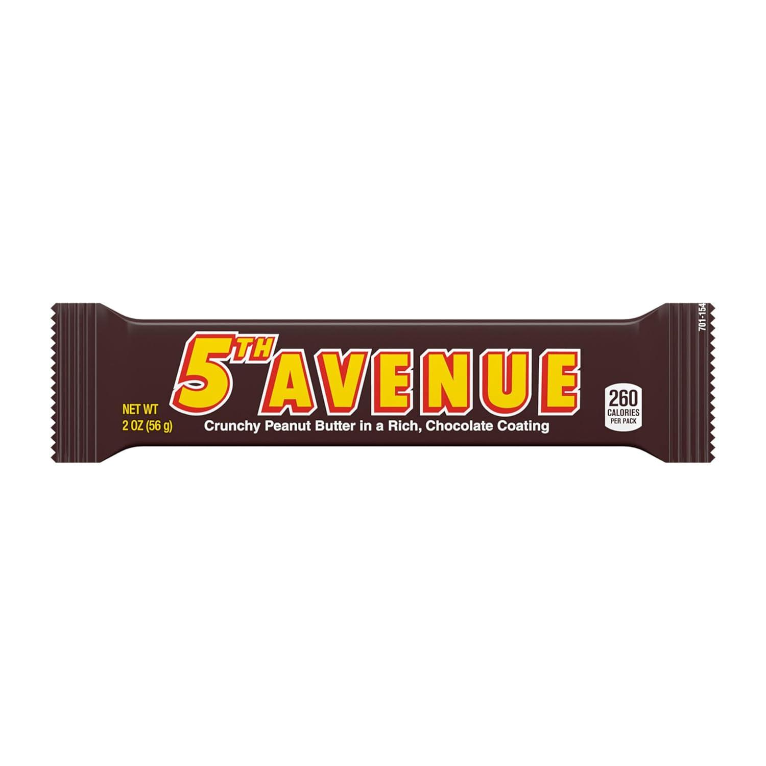 image5TH AVENUE Crunchy Peanut Butter and Rich Chocolate King Size Candy 34 oz Bar36 Ounce Pack of 18