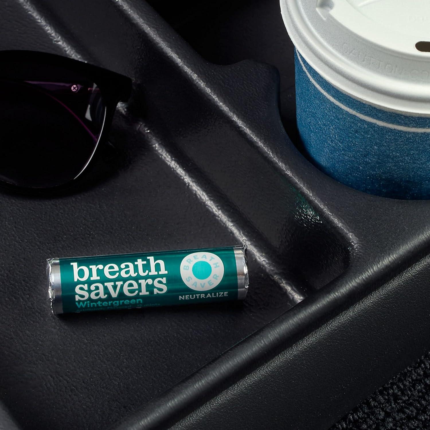 imageBREATH SAVERS Peppermint Sugar Free Breath Mints Rolls 075 oz 24 CountWintergreen