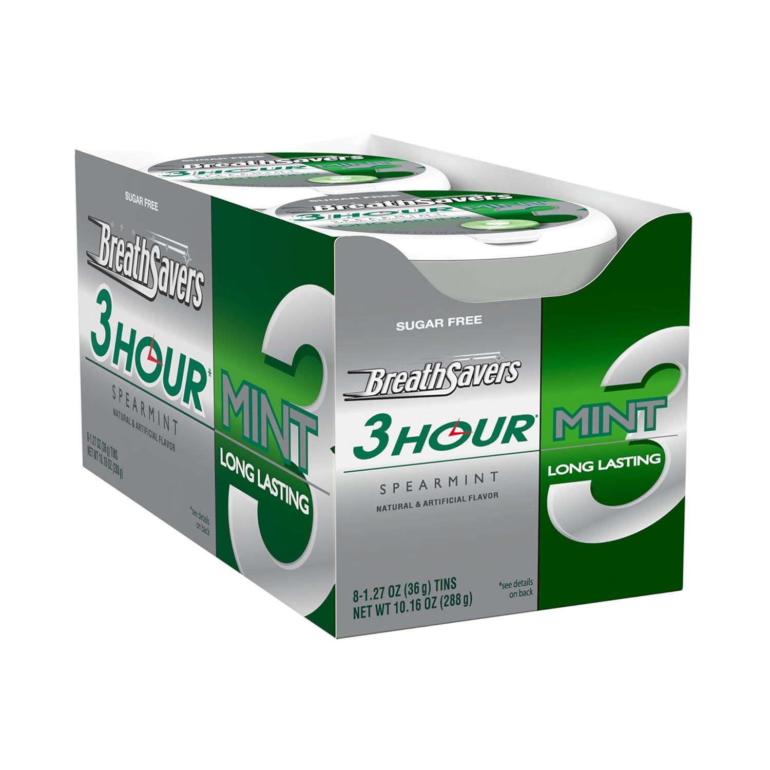 imageBREATH SAVERS Spearmint Sugar Free Breath Mints Tins 127 oz 8 CountSpearmint