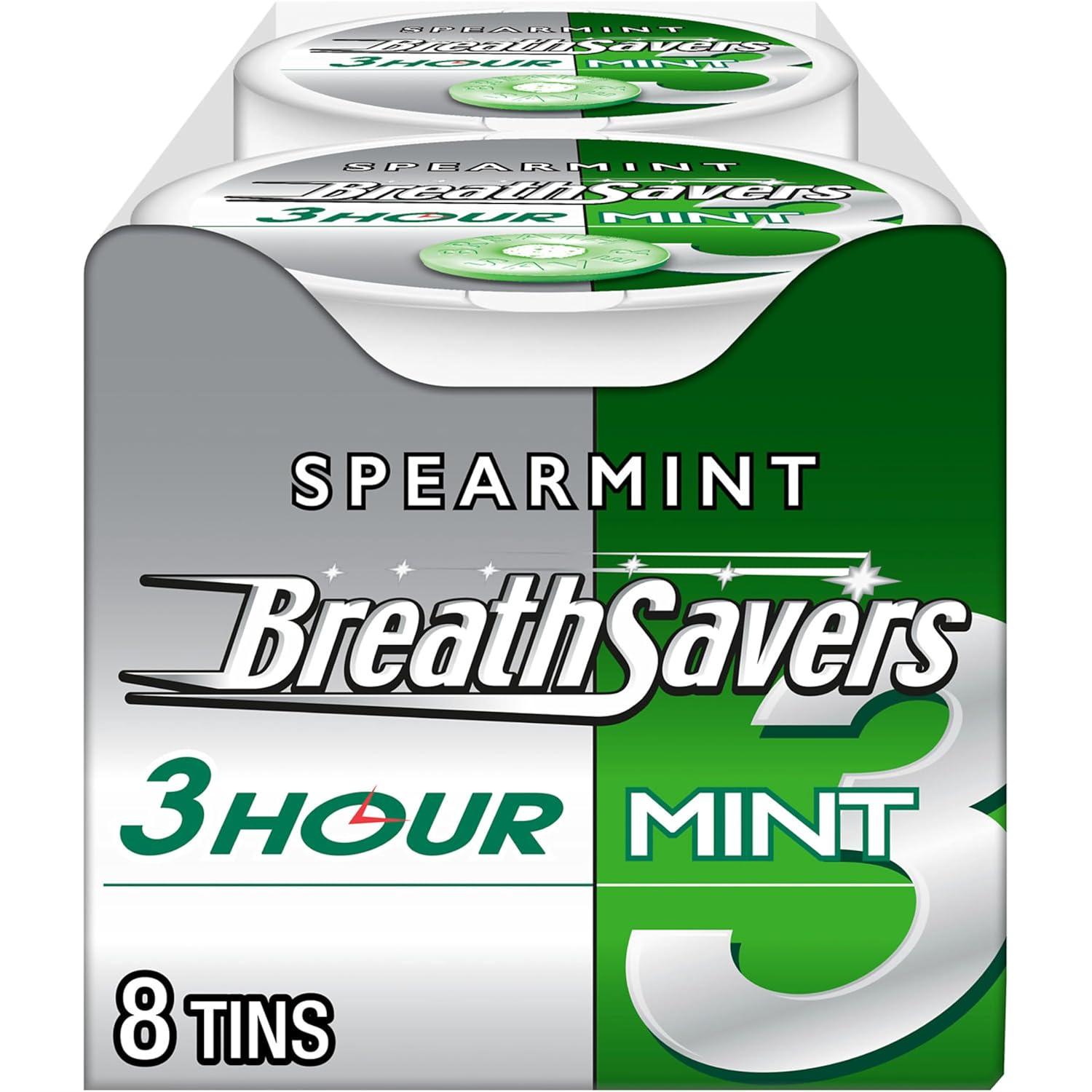 imageBREATH SAVERS Spearmint Sugar Free Breath Mints Tins 127 oz 8 CountSpearmint