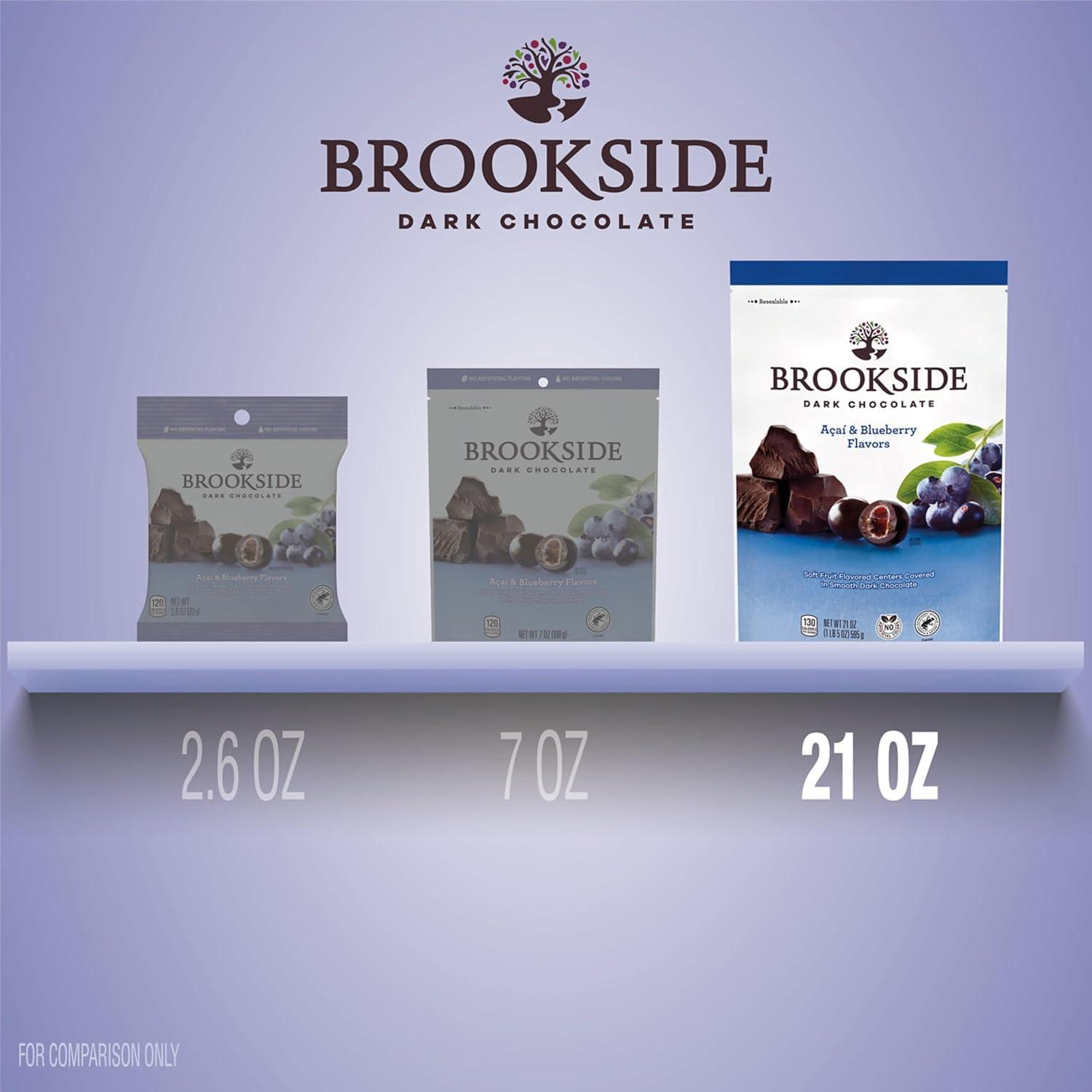 imageBROOKSIDE Dark Chocolate Acai and Blueberry Flavored Snacking Chocolate Bag 21 oz