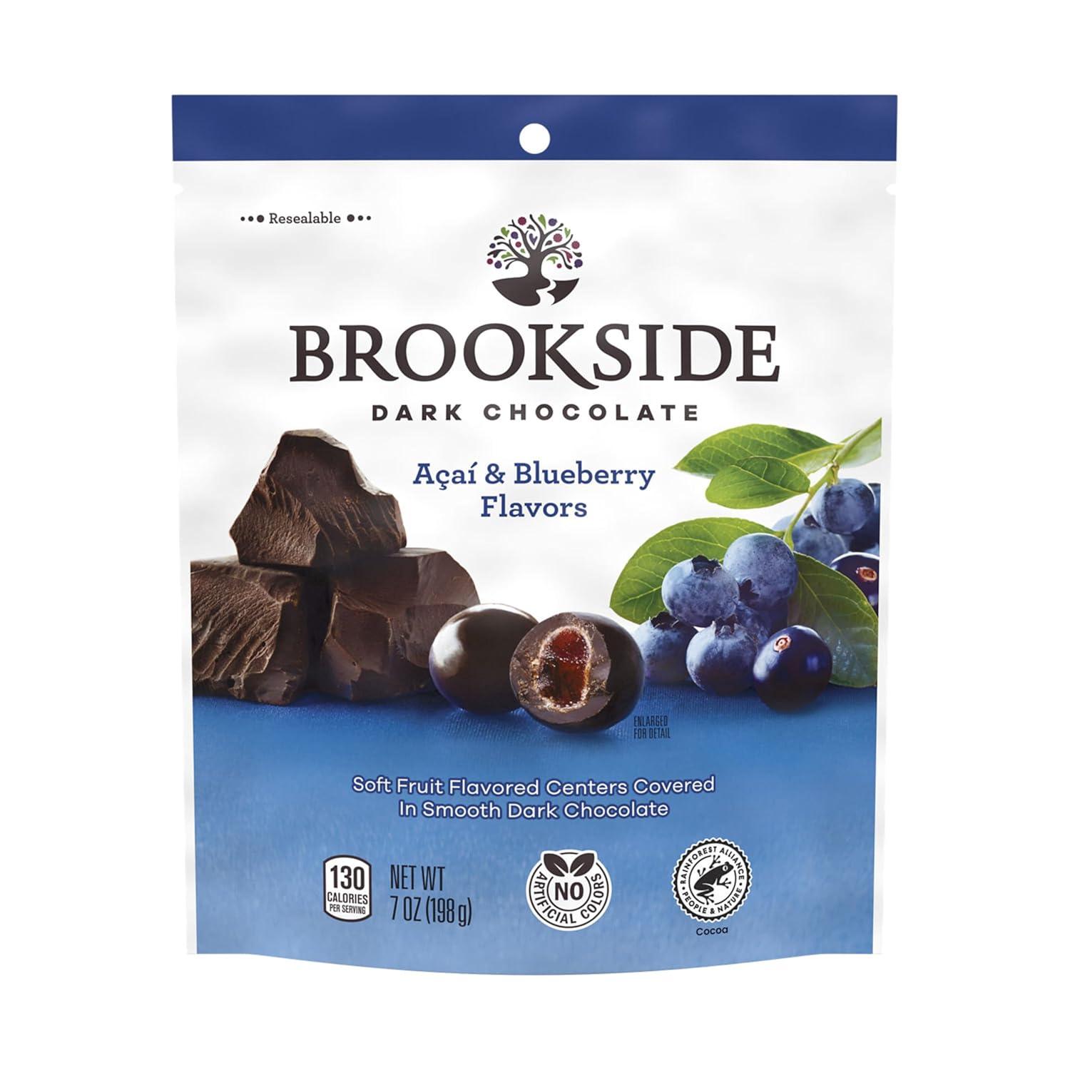imageBROOKSIDE Dark Chocolate Acai and Blueberry Flavored Snacking Chocolate Bag 7 oz