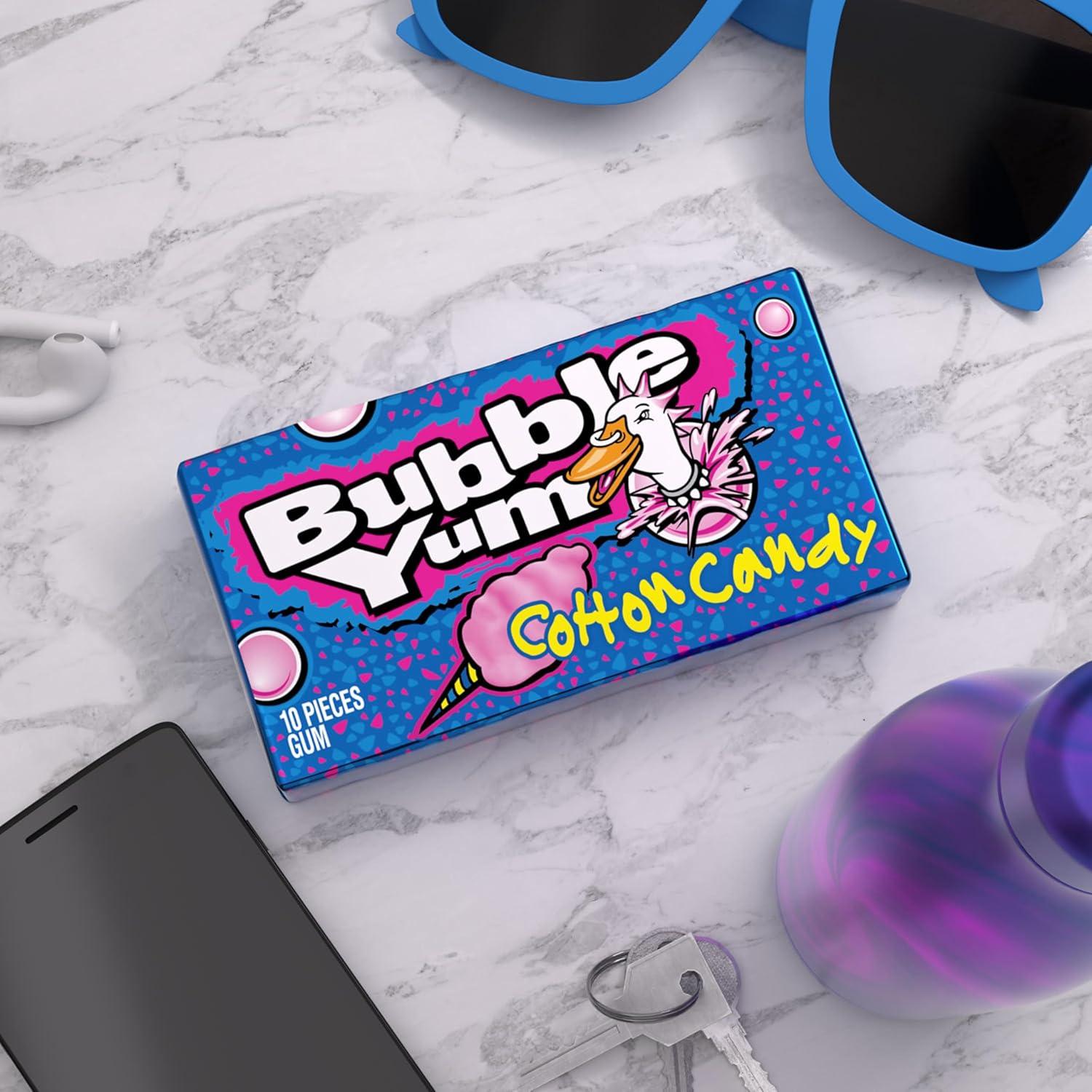 imageBUBBLE YUM Original Chewy Bubble Gum Packs 14 oz 18 CountCotton Candy
