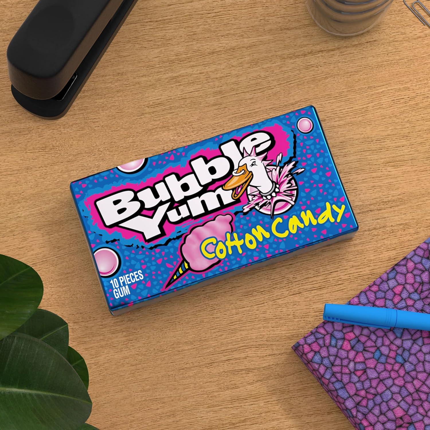 imageBUBBLE YUM Original Chewy Bubble Gum Packs 14 oz 18 CountCotton Candy