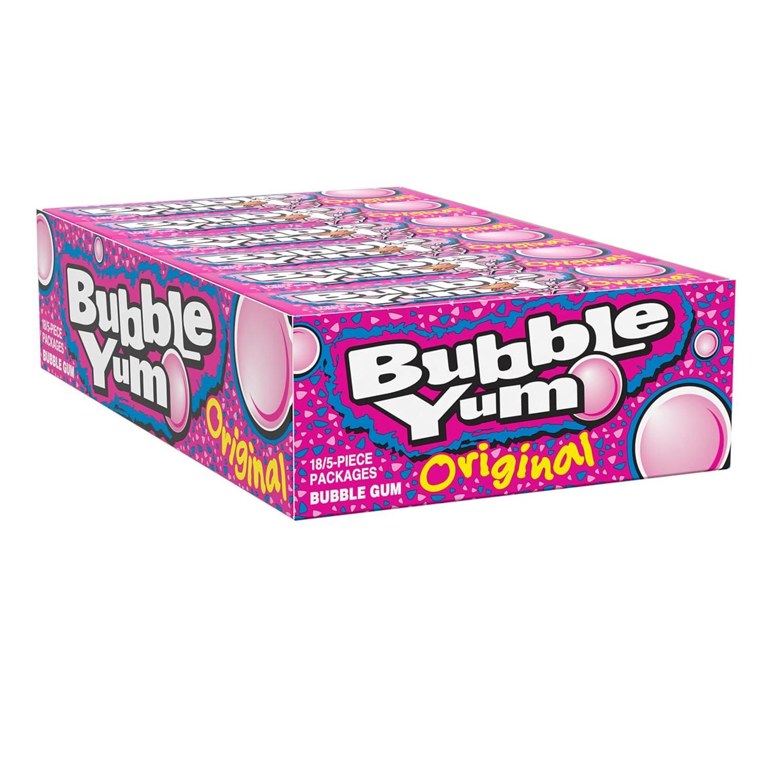 imageBUBBLE YUM Original Chewy Bubble Gum Packs 14 oz 18 CountOriginal