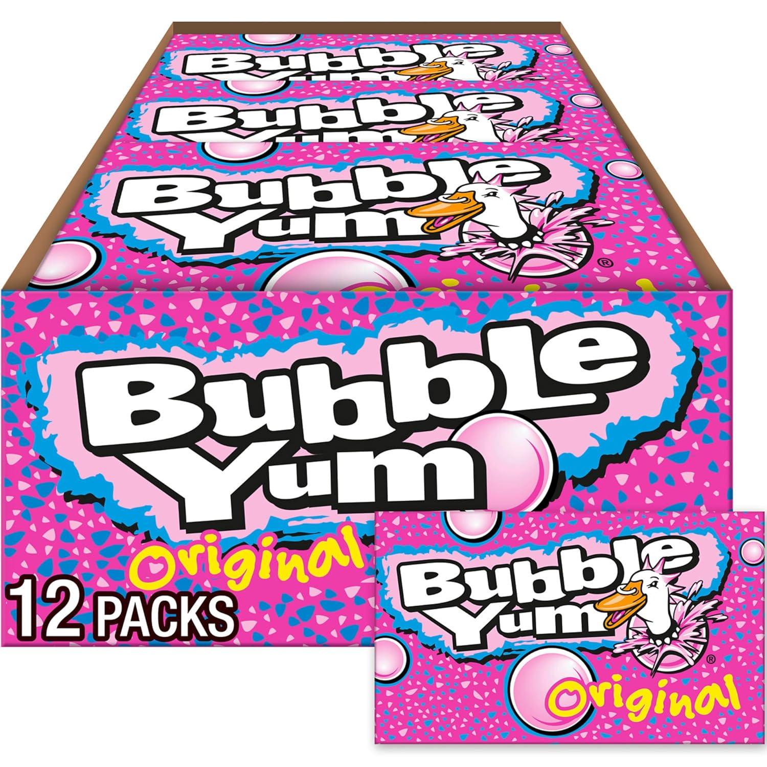imageBUBBLE YUM Original Chewy Bubble Gum Packs 14 oz 18 CountOriginal