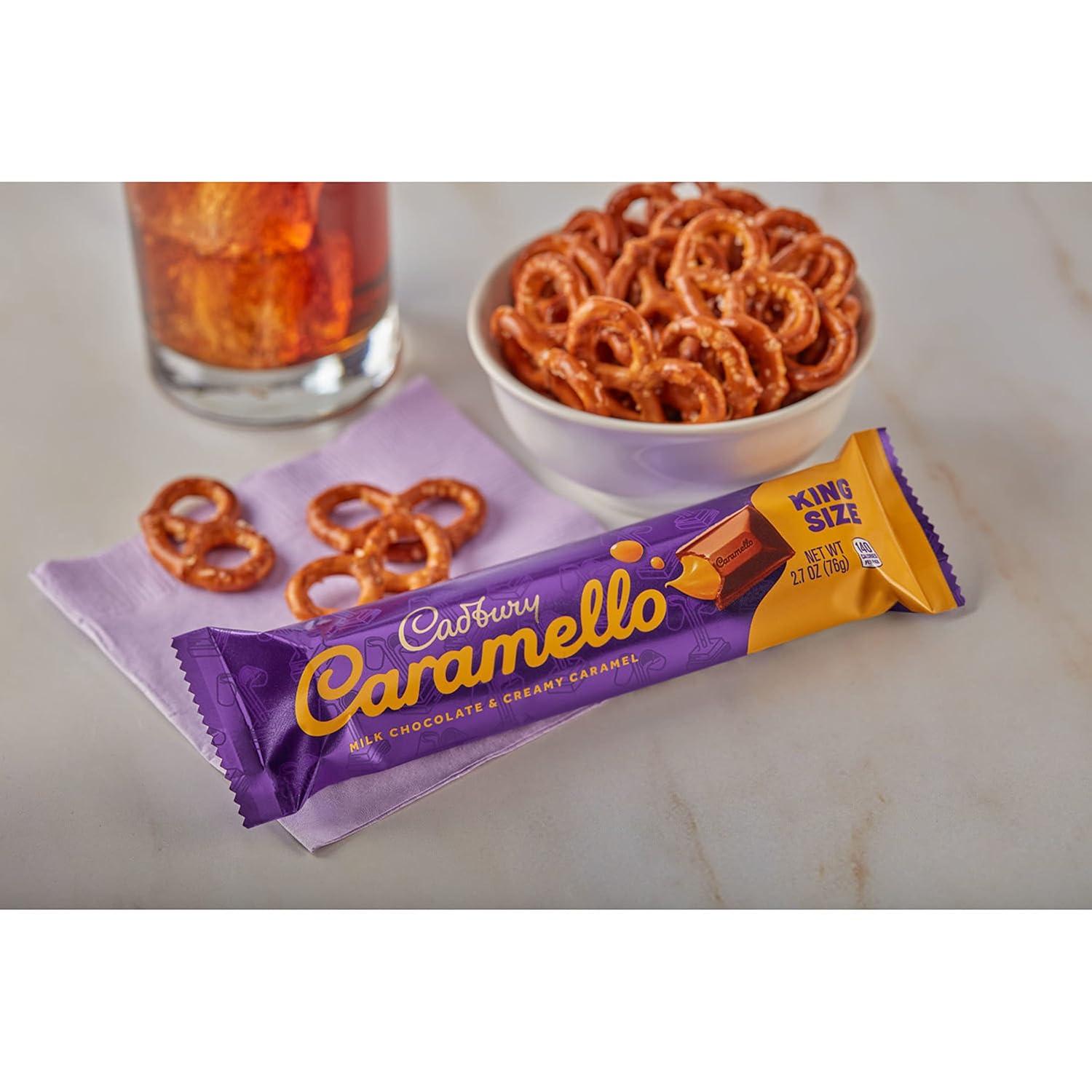 imageCADBURY CARAMELLO Milk Chocolate Caramel King Size Candy Bars 27 oz 18 Count