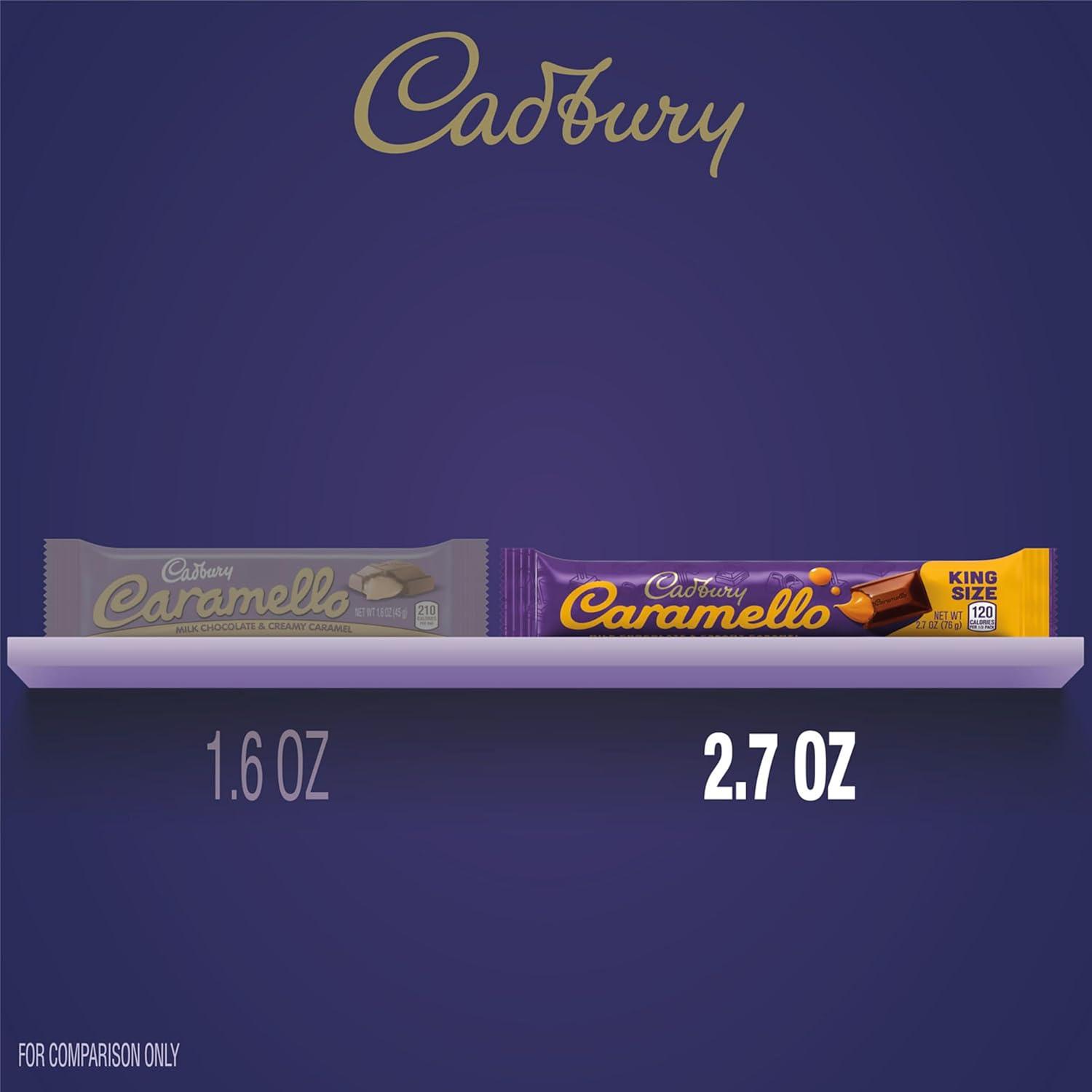 imageCADBURY CARAMELLO Milk Chocolate Caramel King Size Candy Bars 27 oz 18 Count