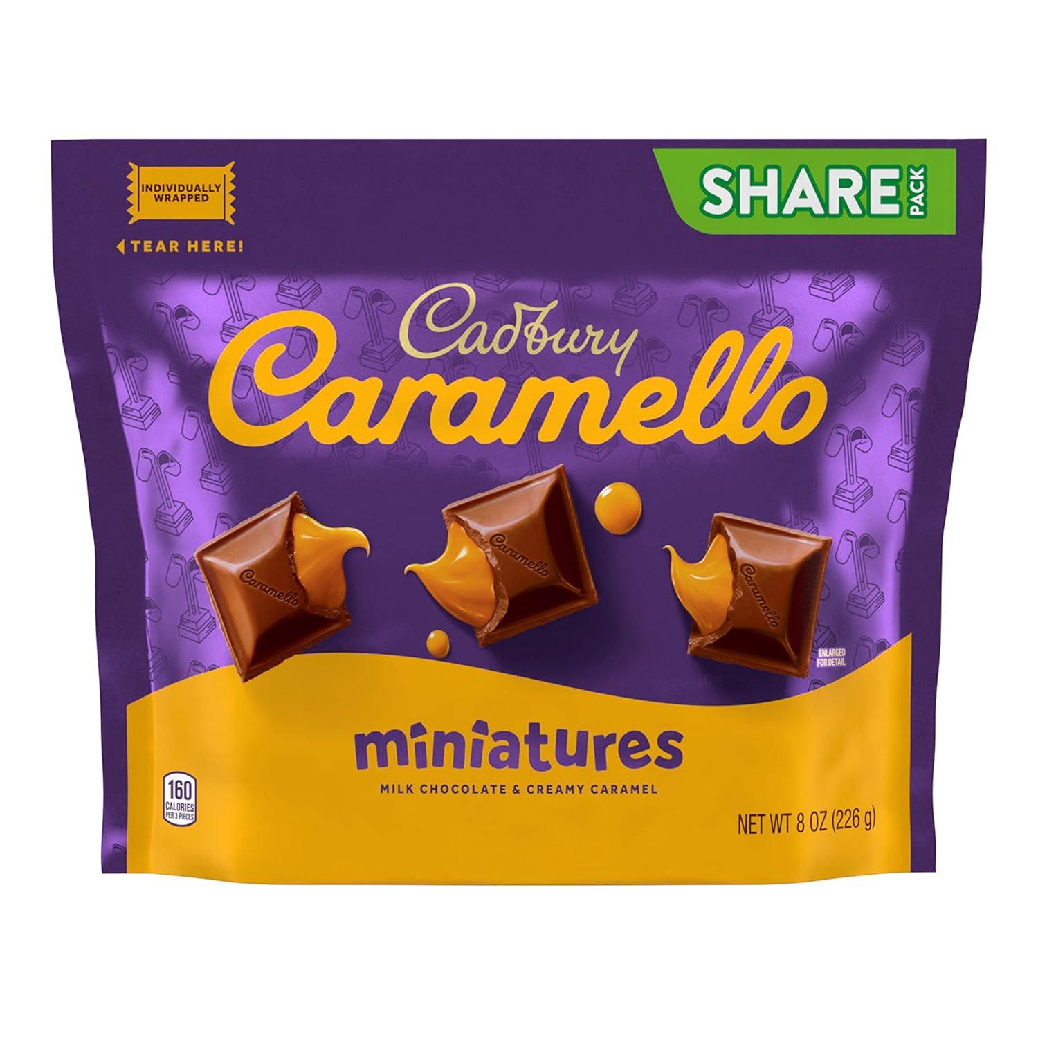imageCADBURY DAIRY MILK CARAMELLO Milk Chocolate Candy Bars 4 oz 14 CountMiniatures pack of 8