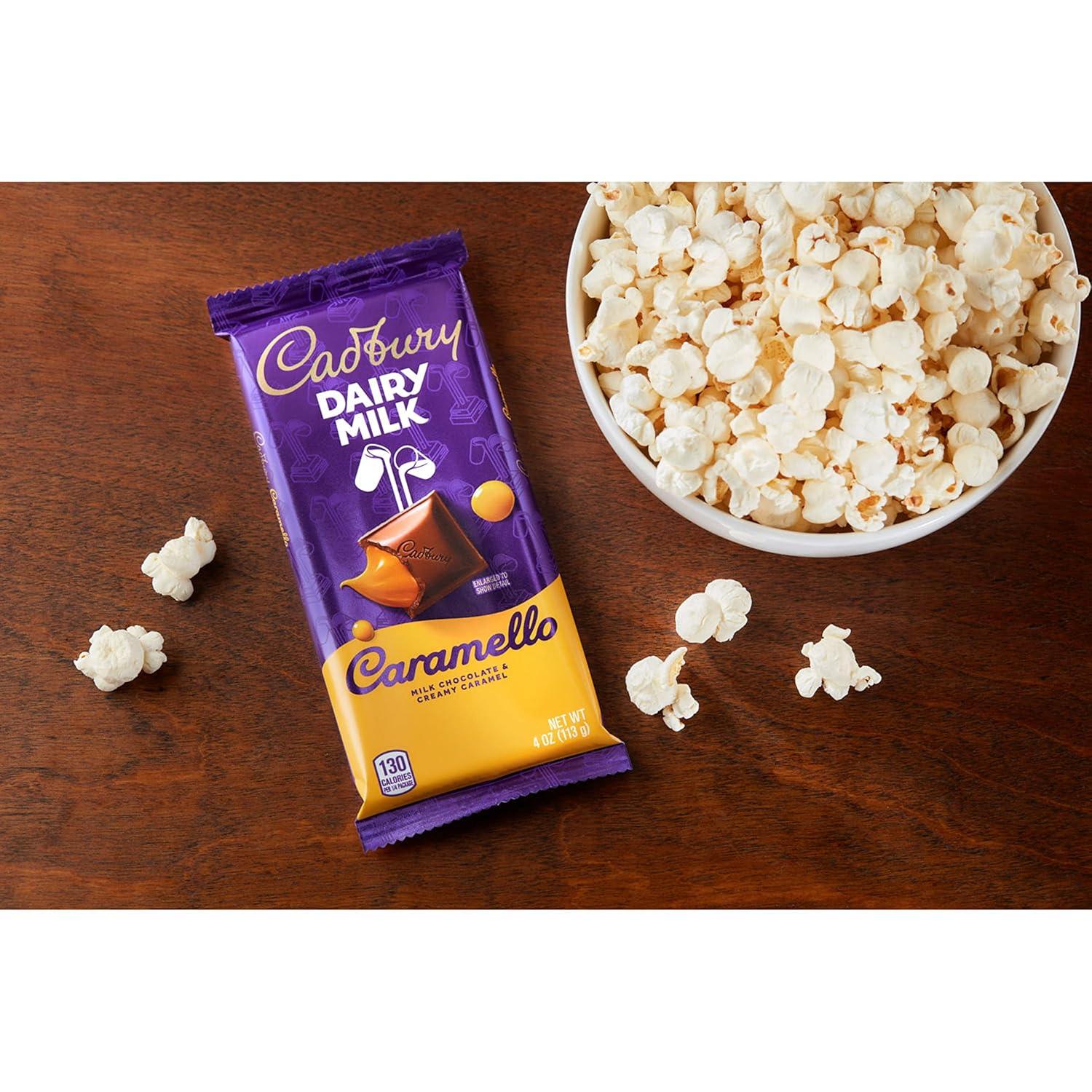 imageCADBURY DAIRY MILK CARAMELLO Milk Chocolate Candy Bars 4 oz 14 CountXL pack of 14