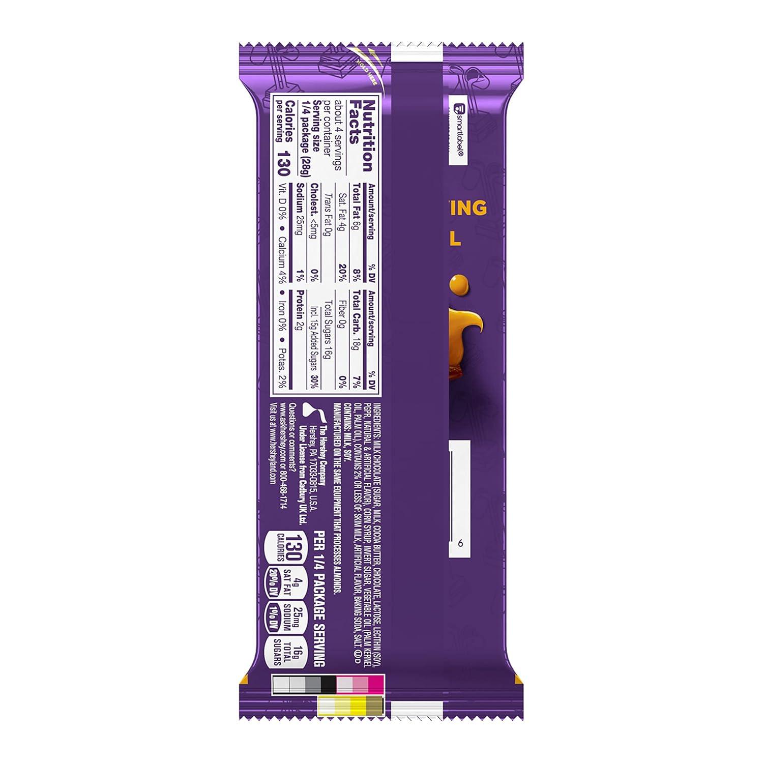 imageCADBURY DAIRY MILK CARAMELLO Milk Chocolate Candy Bars 4 oz 14 CountXL pack of 14