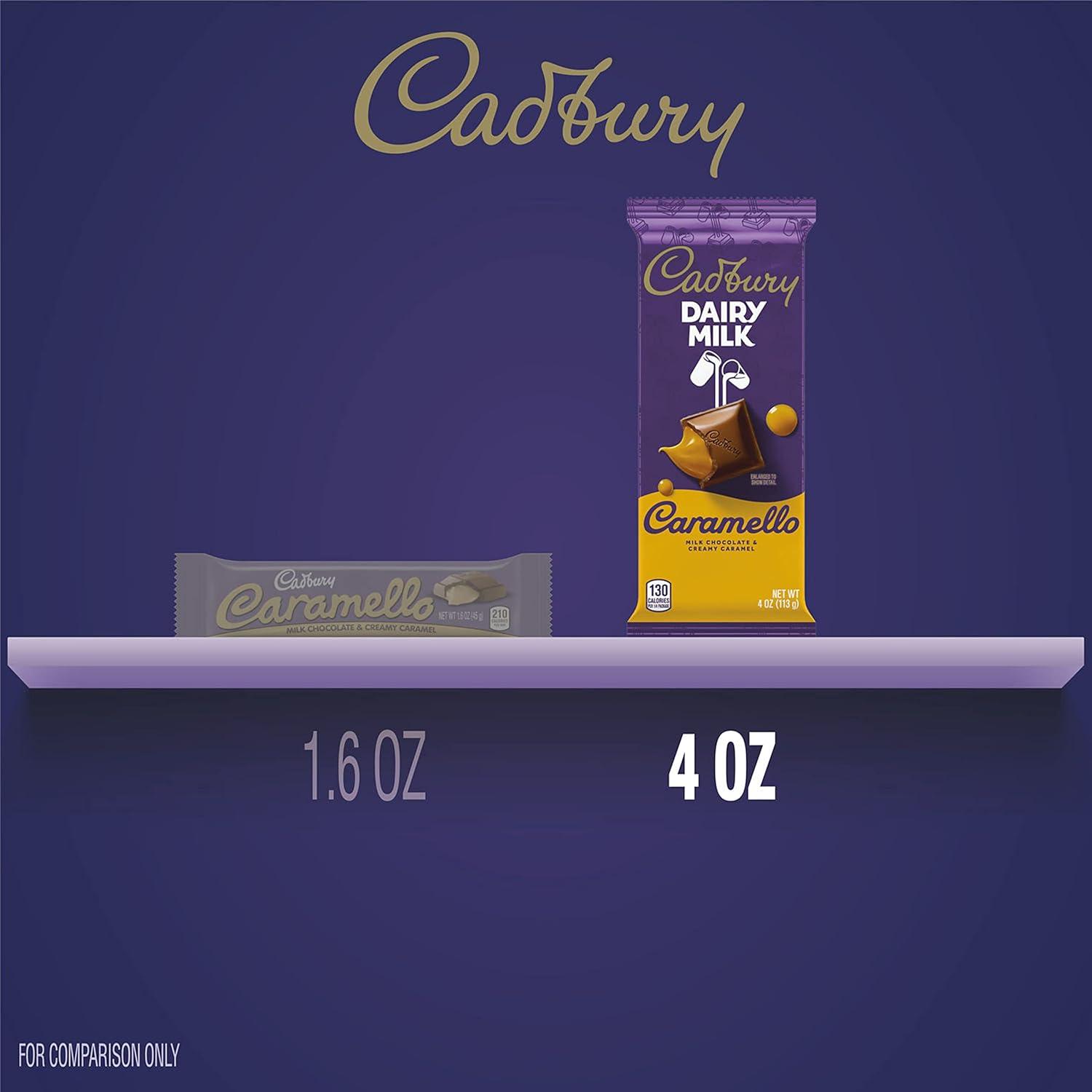 imageCADBURY DAIRY MILK CARAMELLO Milk Chocolate Candy Bars 4 oz 14 CountXL pack of 14