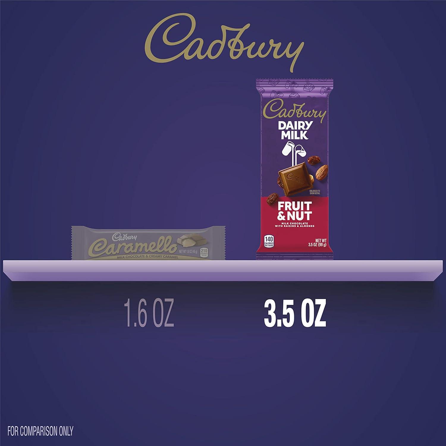 imageCADBURY DAIRY MILK Fruit ampamp Nut Milk Chocolate Candy Bars 35 oz 14 Count35 Ounce Pack of 14