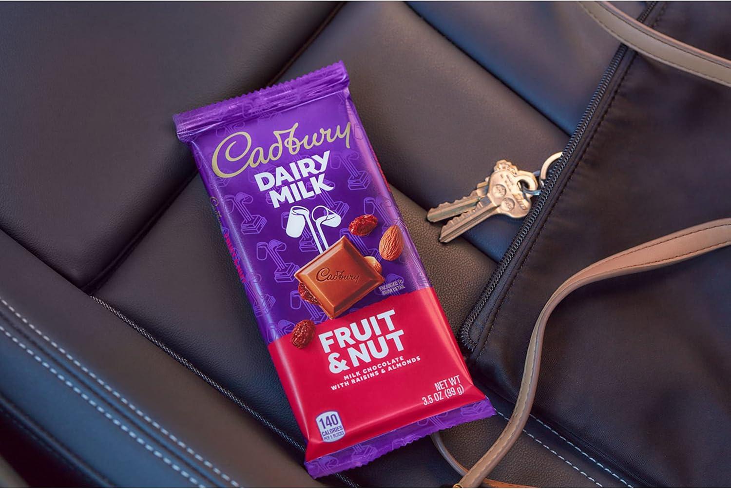imageCADBURY DAIRY MILK Fruit ampamp Nut Milk Chocolate Candy Bars 35 oz 14 Count35 Ounce Pack of 14