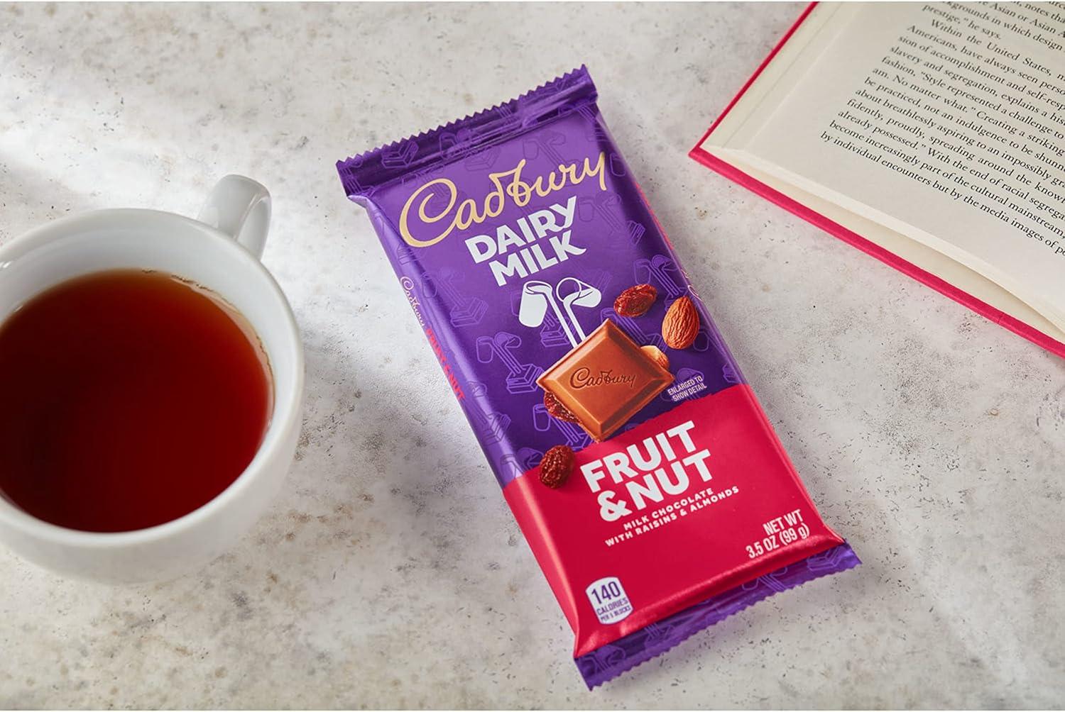 imageCADBURY DAIRY MILK Fruit ampamp Nut Milk Chocolate Candy Bars 35 oz 14 Count35 Ounce Pack of 14