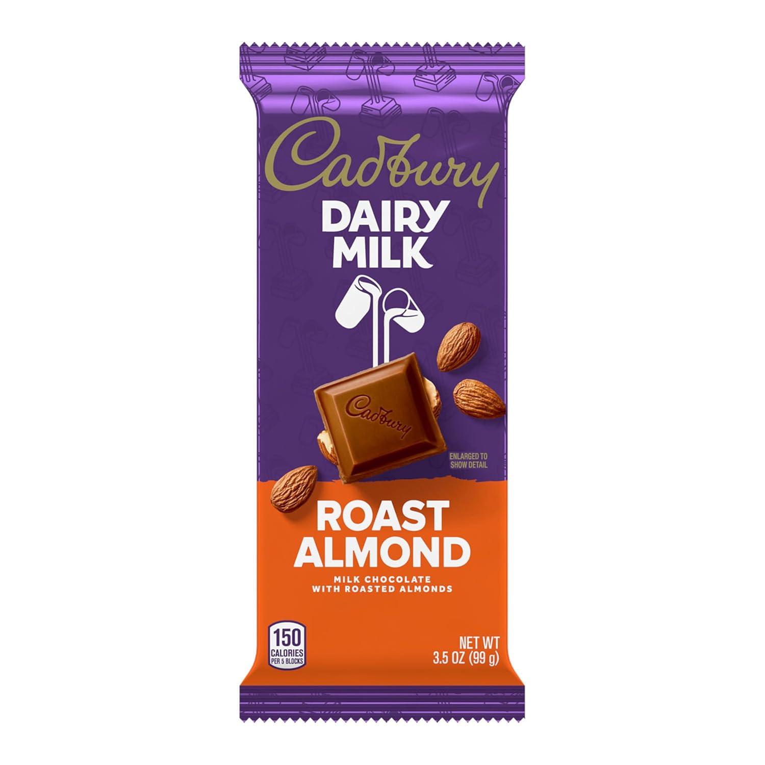 imageCADBURY DAIRY MILK Roast Almond Milk Chocolate Candy Bars 35 oz 14 Count