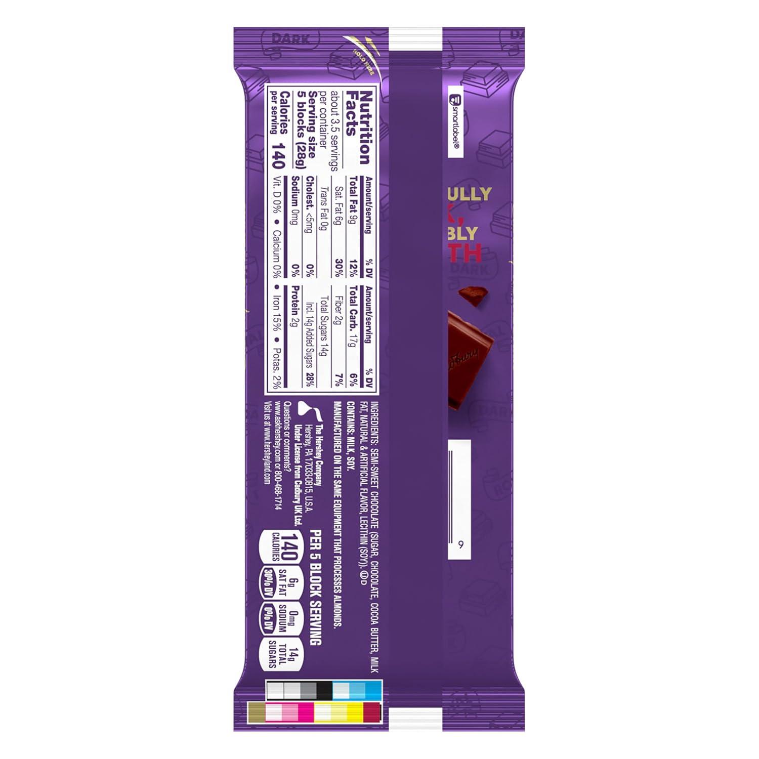 imageCADBURY ROYAL DARK Dark Chocolate Candy Bars 35 oz 14 Count
