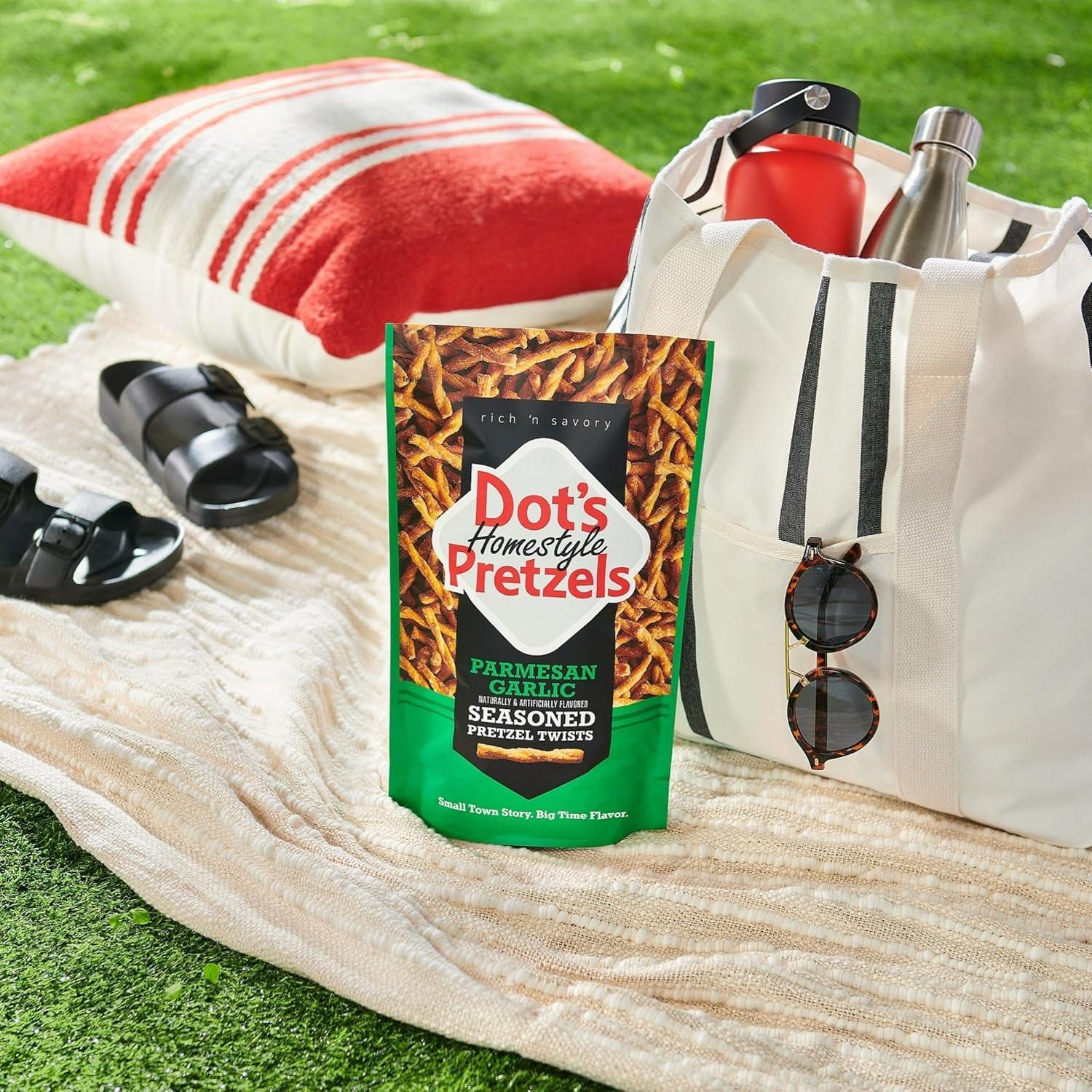 imageDots Pretzels Original Seasoned Pretzel Twist Snack 16oz Grocery Sized BagParmesan Garlic