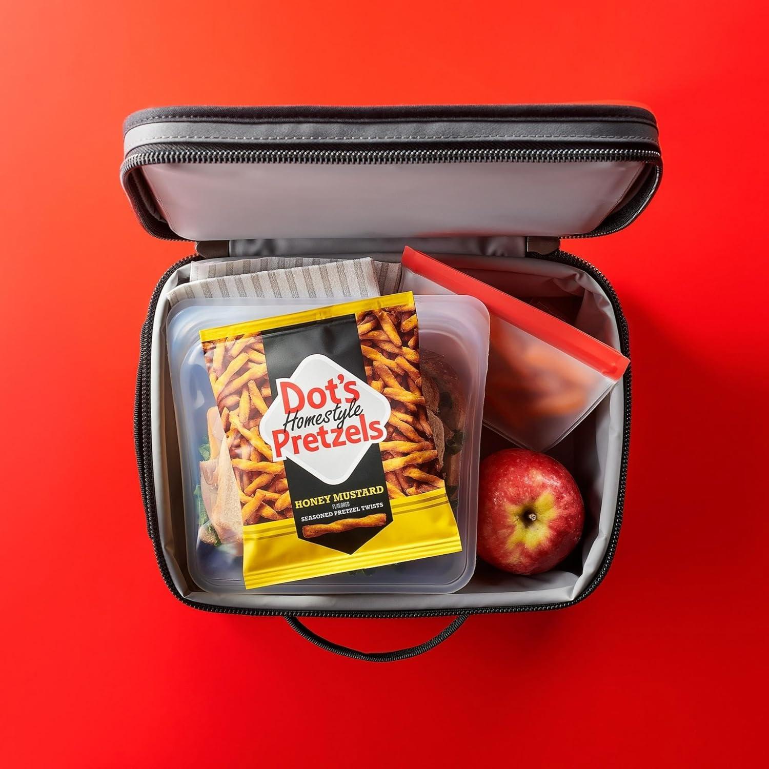 imageDots Pretzels Variety Pack Original Honey Mustard and Parmesan Garlic Twist Snack 1oz Individually Sized Bags 18 CountHoneyMustard