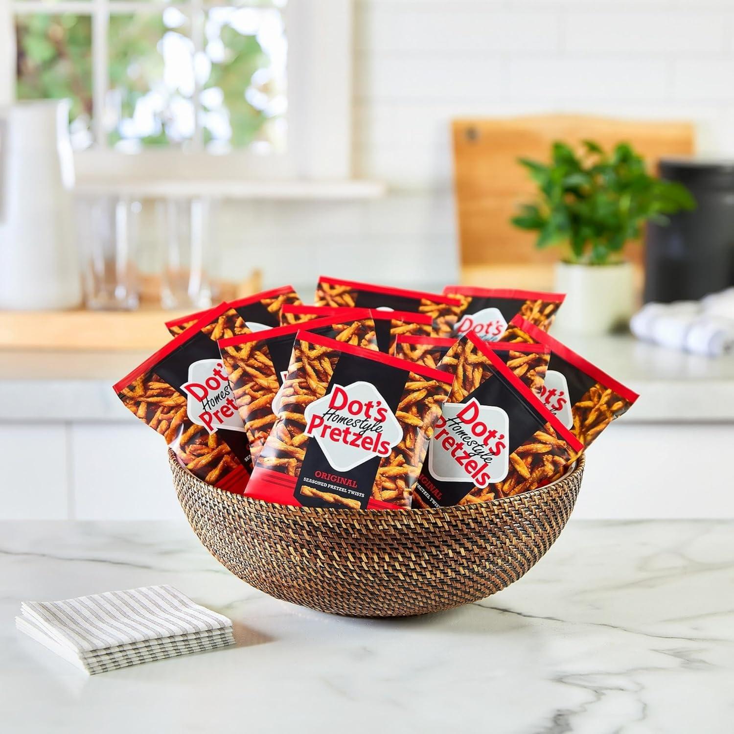 imageDots Pretzels Variety Pack Original Honey Mustard and Parmesan Garlic Twist Snack 1oz Individually Sized Bags 18 CountOriginal