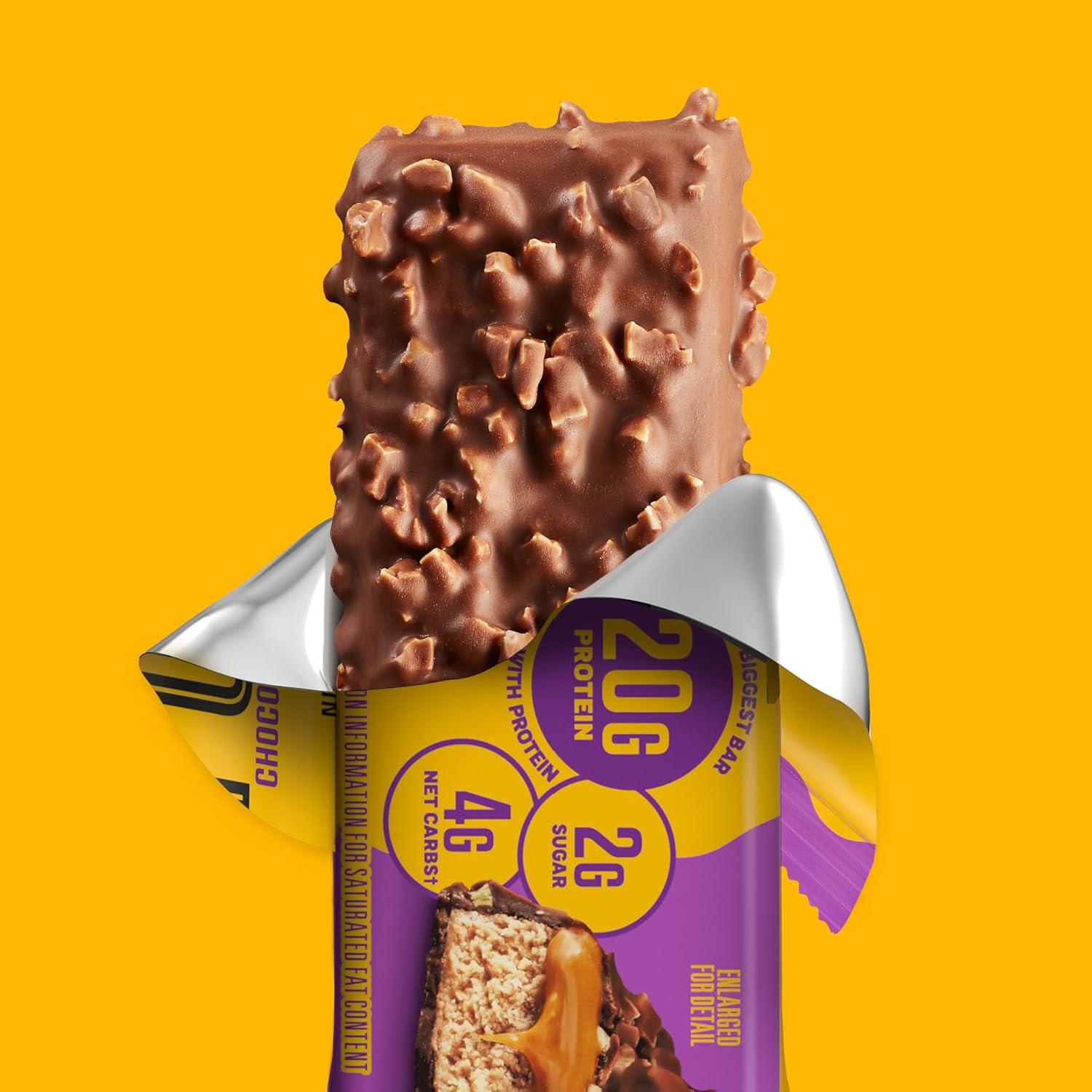 imageFULFIL Protein Snack Bars Chocolate Salted Caramel Flavored Gluten Free with 15g Protein Pantry Staples 12 CountChocolate Peanut Caramel