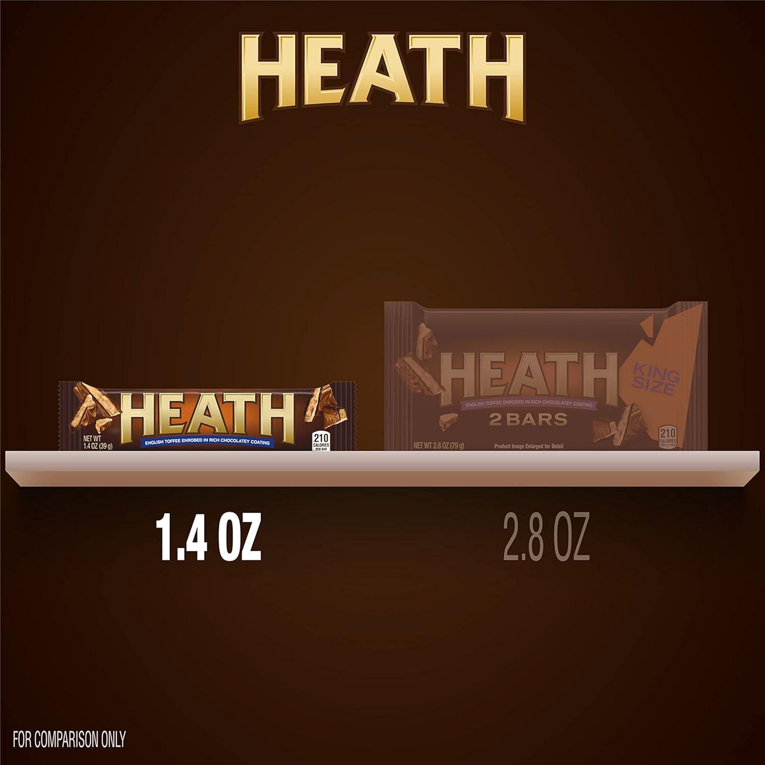 imageHEATH Chocolatey English Toffee Candy Bars 14 oz 18 Count14 Ounce Pack of 18