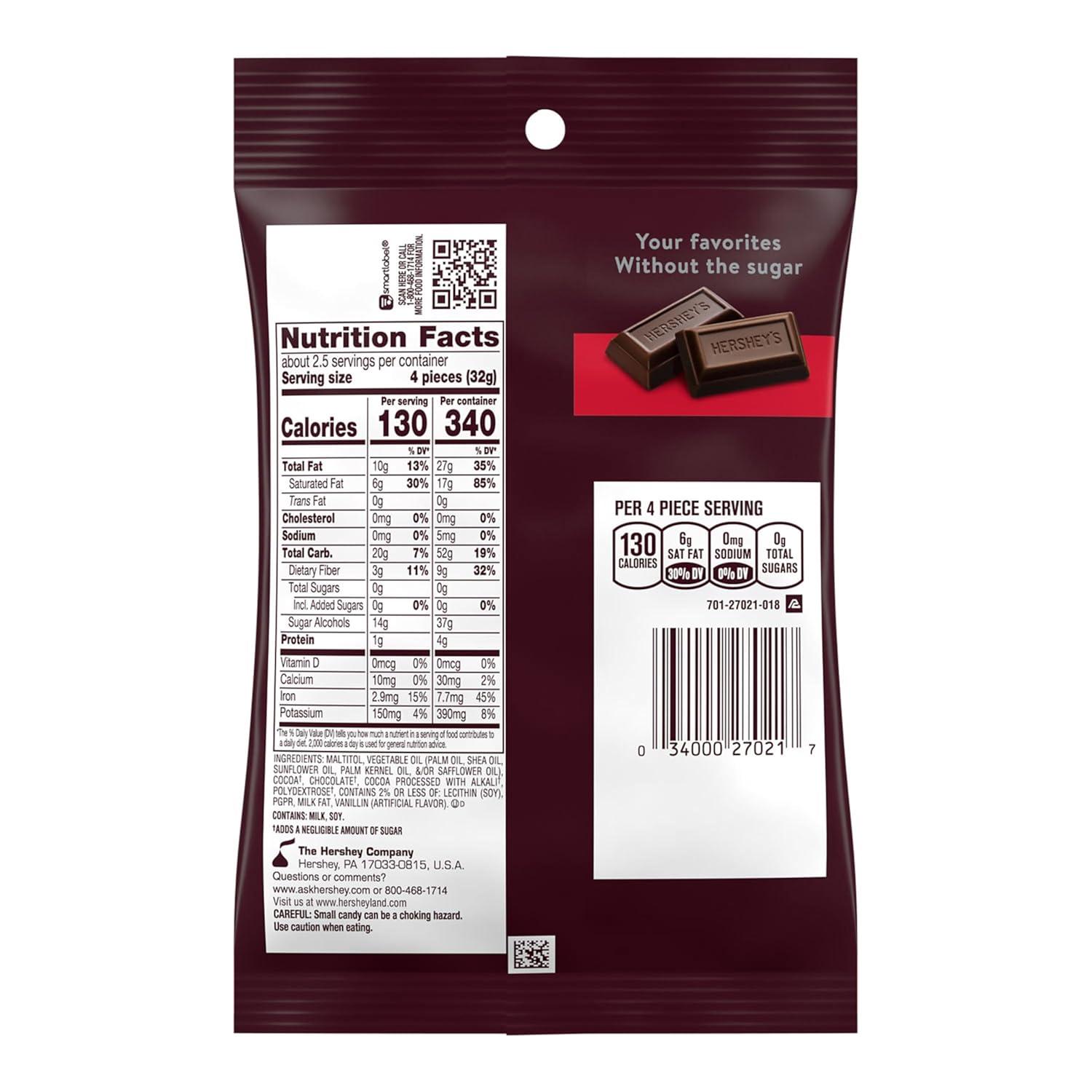 imageHERSHEYS Candy Bars 3 Ounce Pack of 12Dark Chocolate