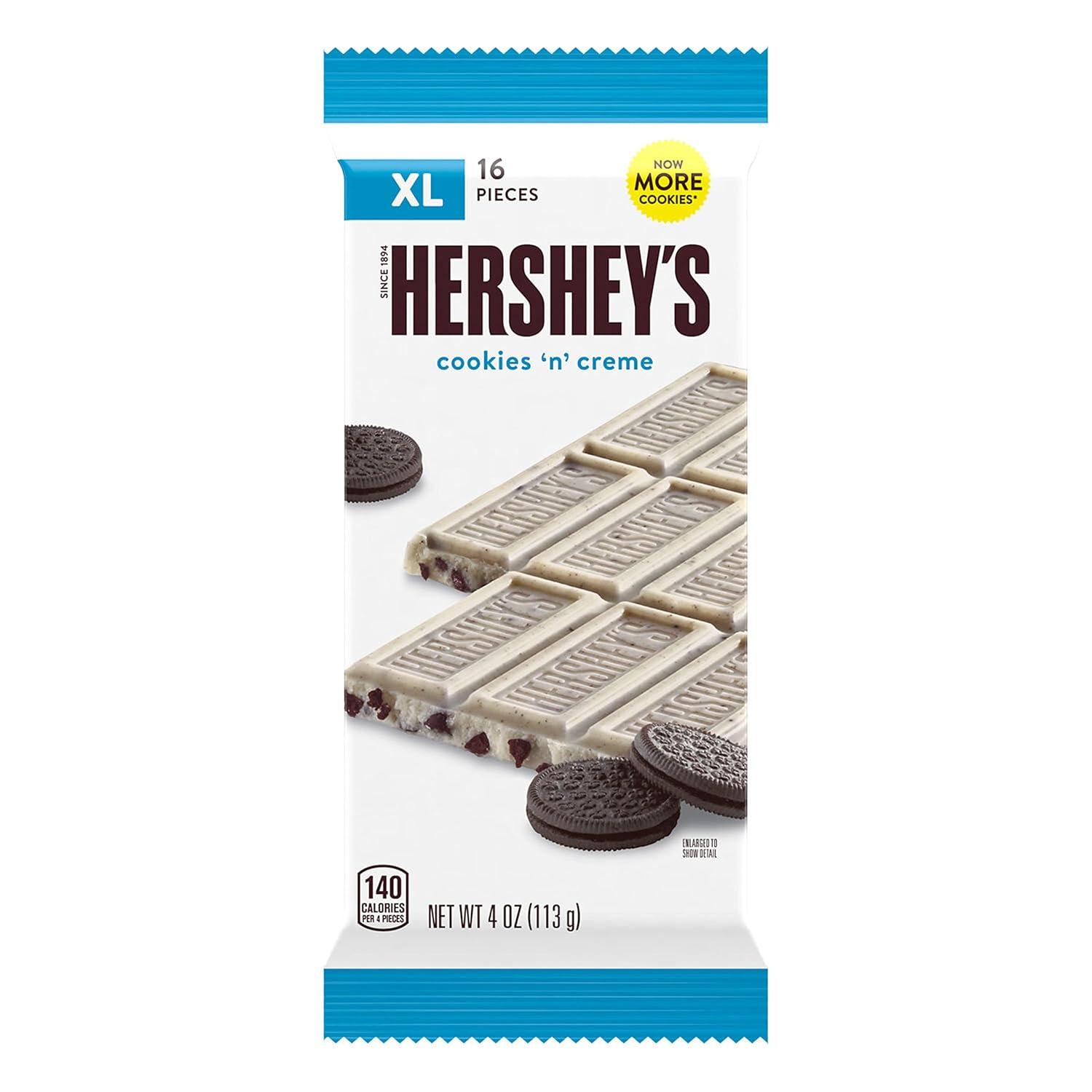 imageHERSHEYS Cookies n Creme XL Candy Bars 4 oz 12 Count 16 Pieces
