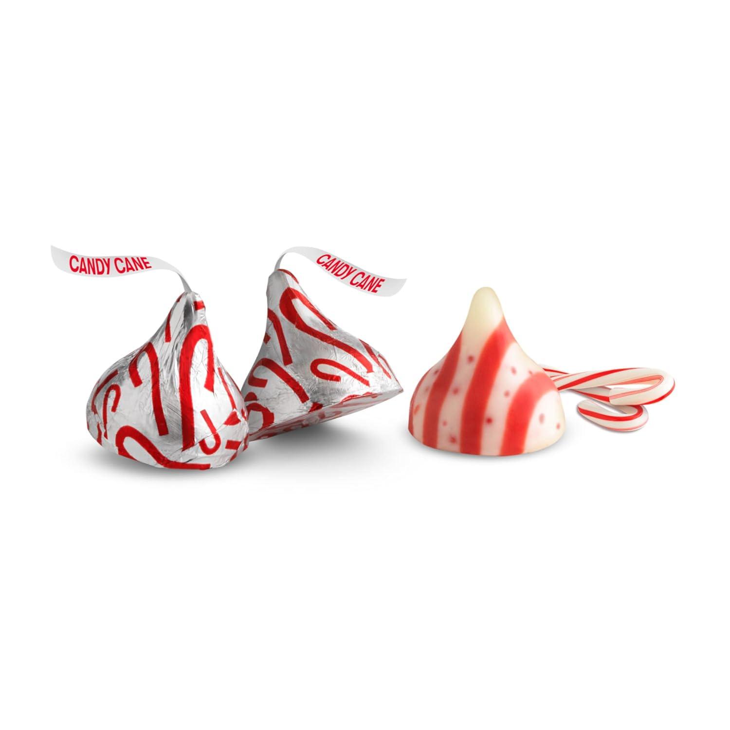 imageHERSHEYS KISSES Candy Cane Flavored Christmas Candy Bag 16 ozCandy Cane