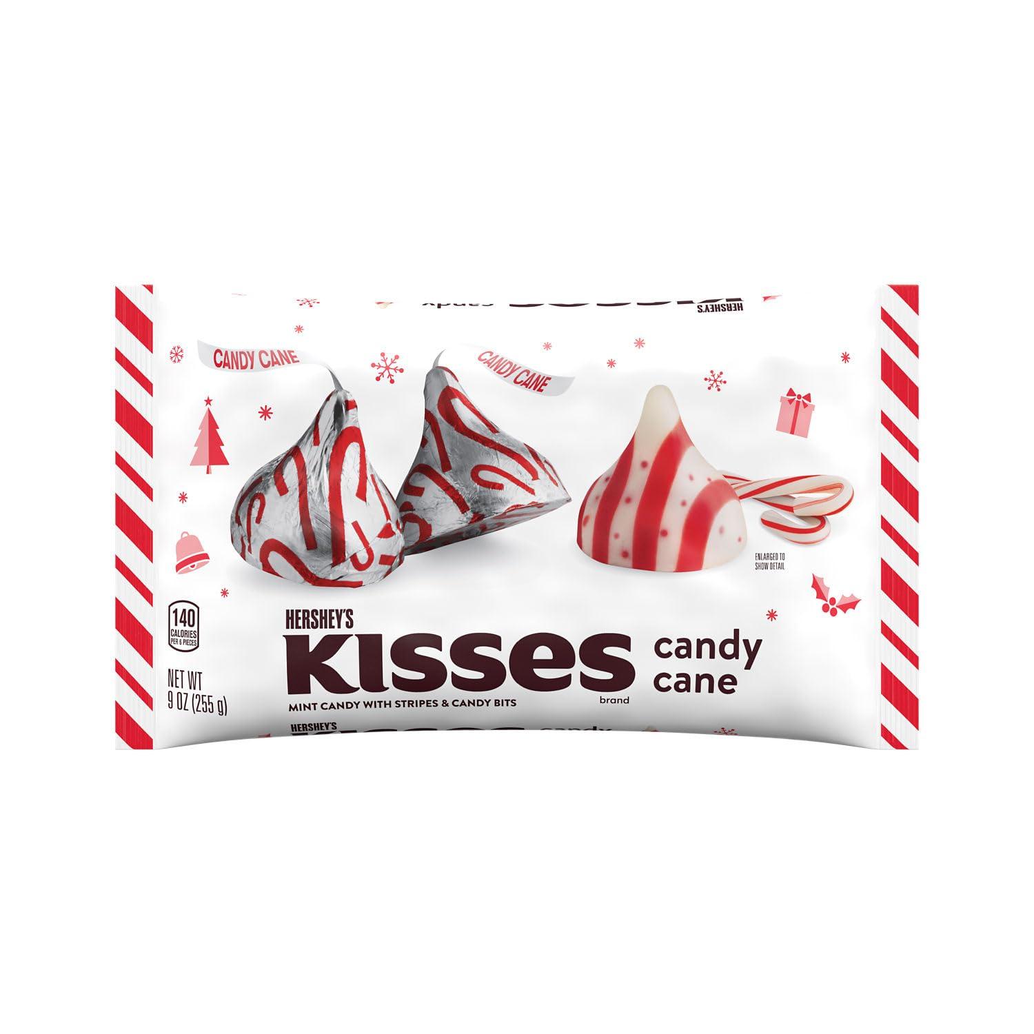 imageHERSHEYS KISSES Candy Cane Flavored Christmas Candy Bag 16 ozCandy Cane