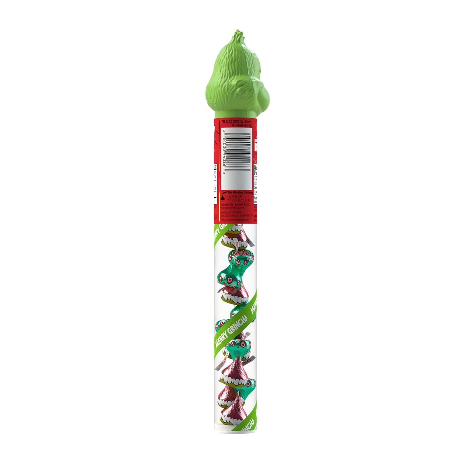imageHERSHEYS KISSES Grinch Milk Chocolate Candy Christmas 208 oz Filled Plastic CaneMilkChocolate