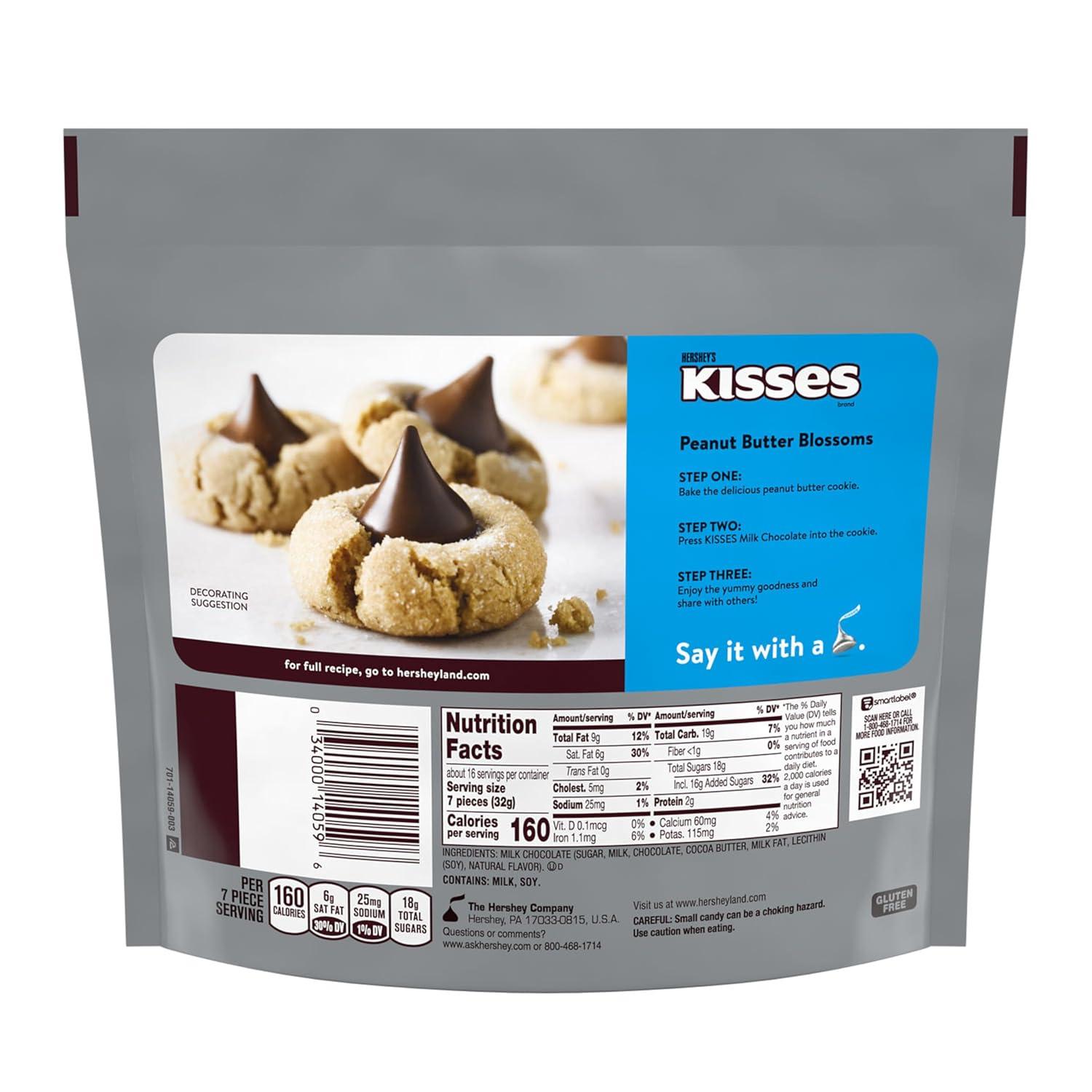imageHERSHEYS KISSES Milk Chocolate Candy Party Pack Halloween Candy 358 ozMilk Chocolate