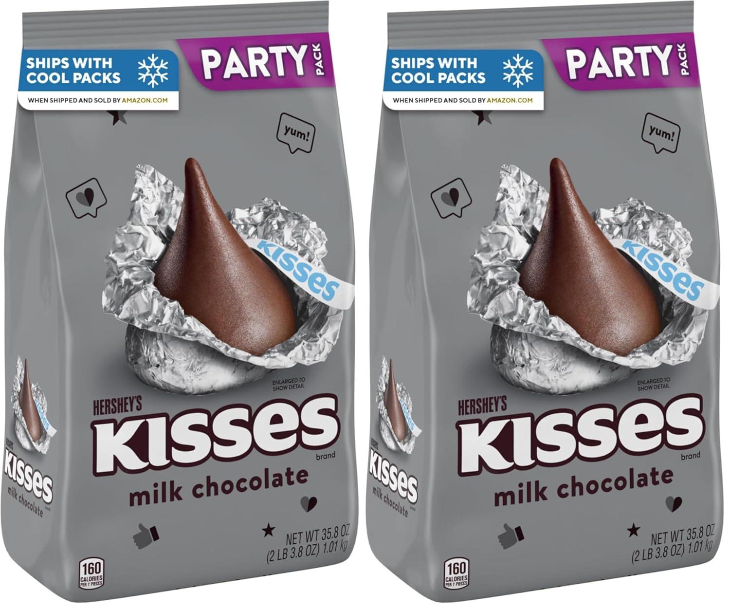 imageHERSHEYS KISSES Milk Chocolate Candy Party Pack Halloween Candy 358 ozMilk Chocolate