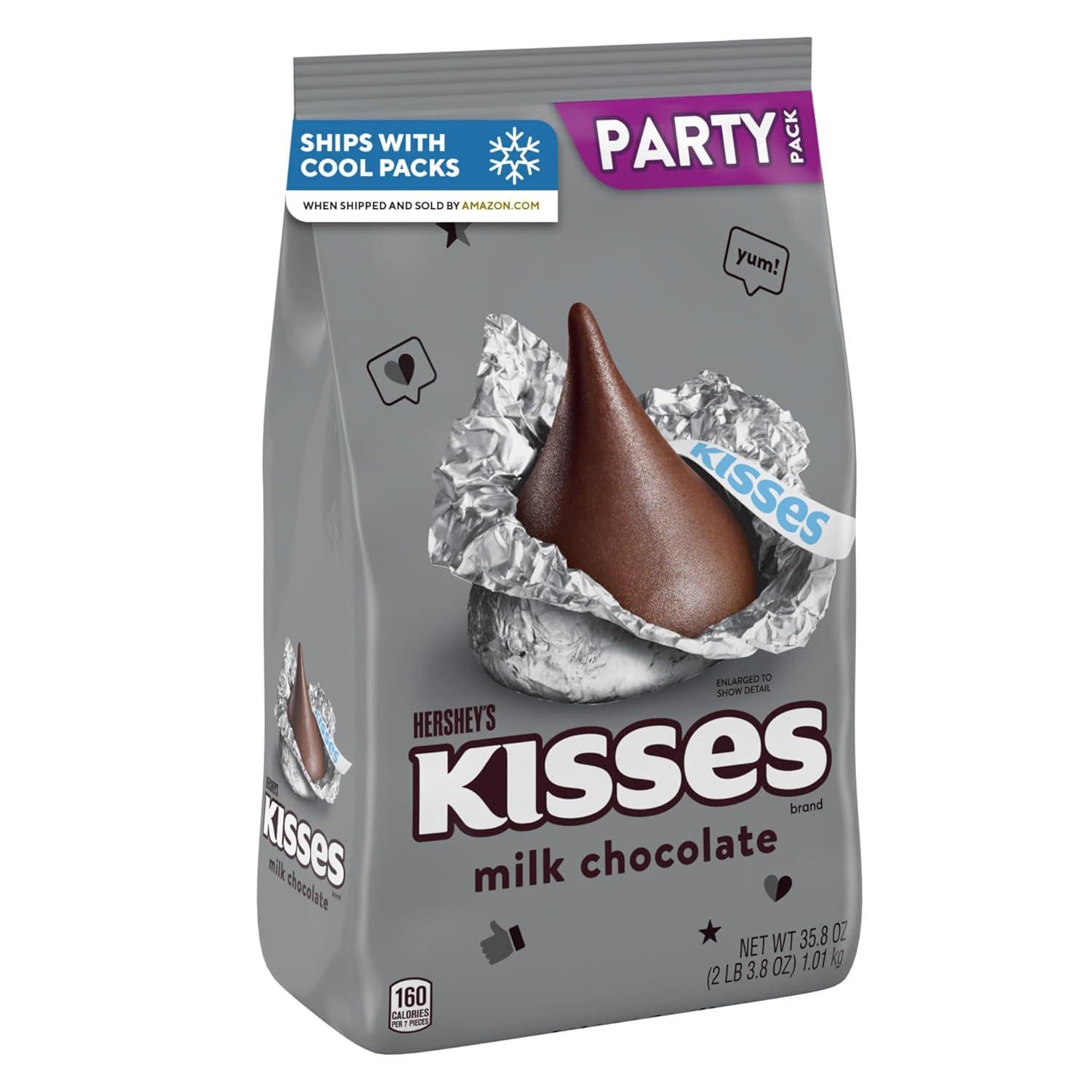 imageHERSHEYS KISSES Milk Chocolate Candy Party Pack Halloween Candy 358 ozMilk Chocolate