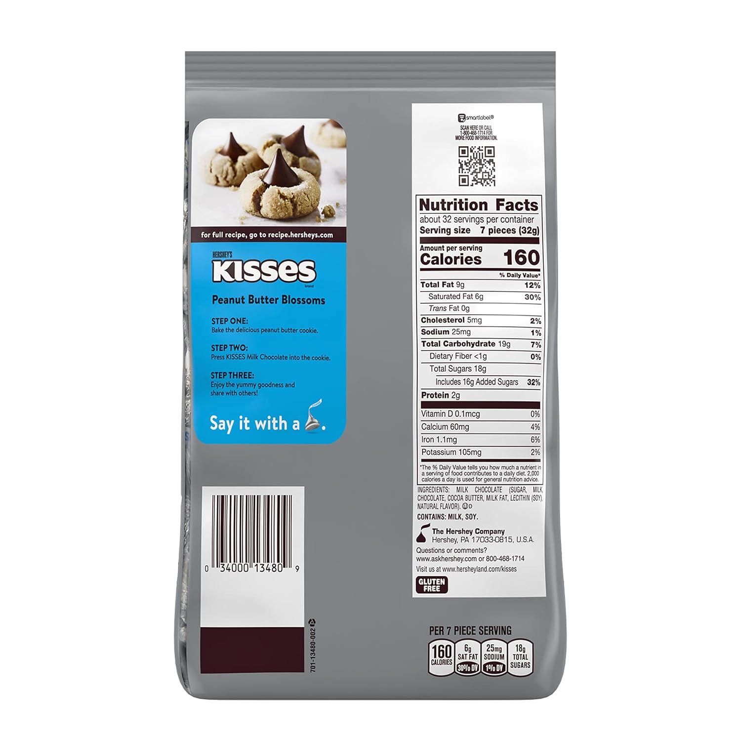 imageHERSHEYS KISSES Milk Chocolate Candy Party Pack Halloween Candy 358 ozMilk Chocolate