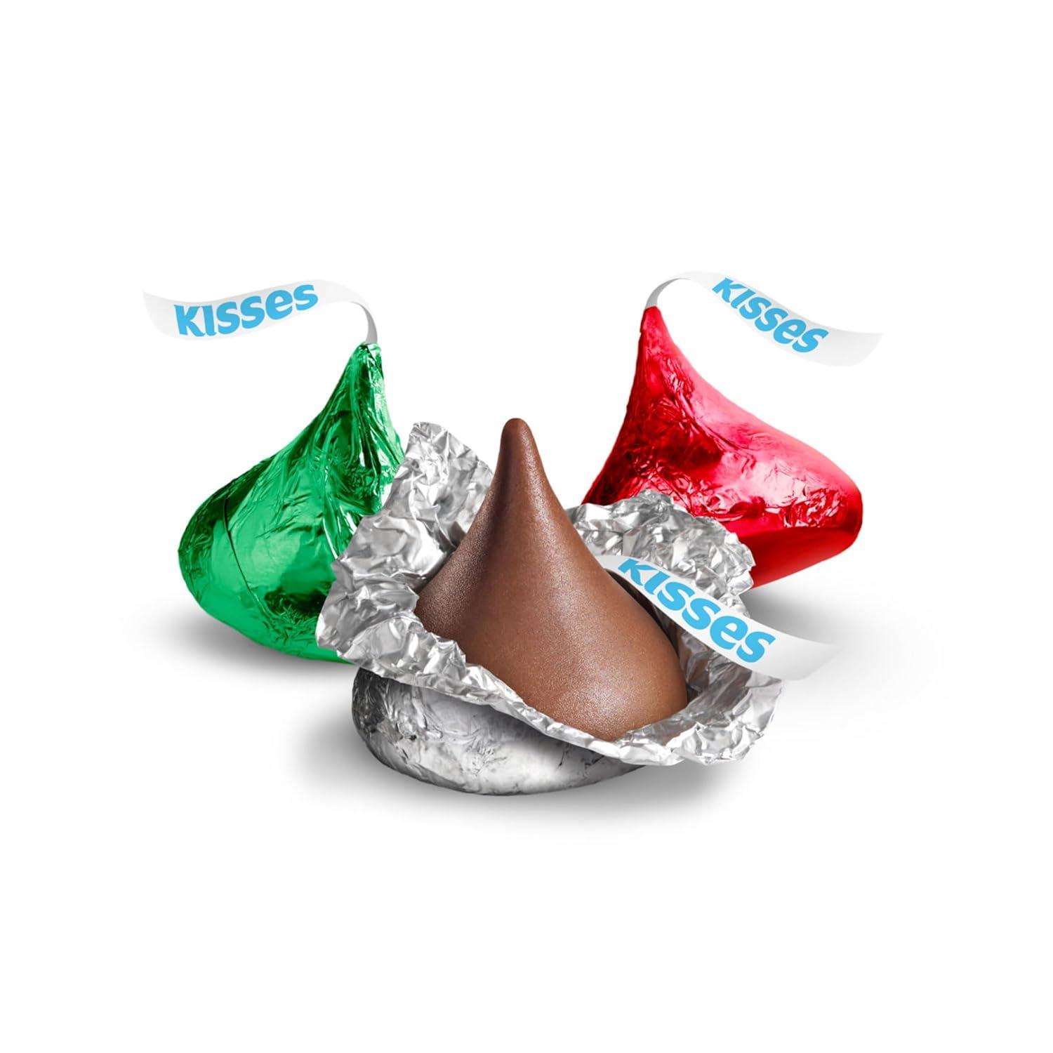 imageHERSHEYS KISSES Milk Chocolate Christmas Candy Bulk Bag 3585 oz