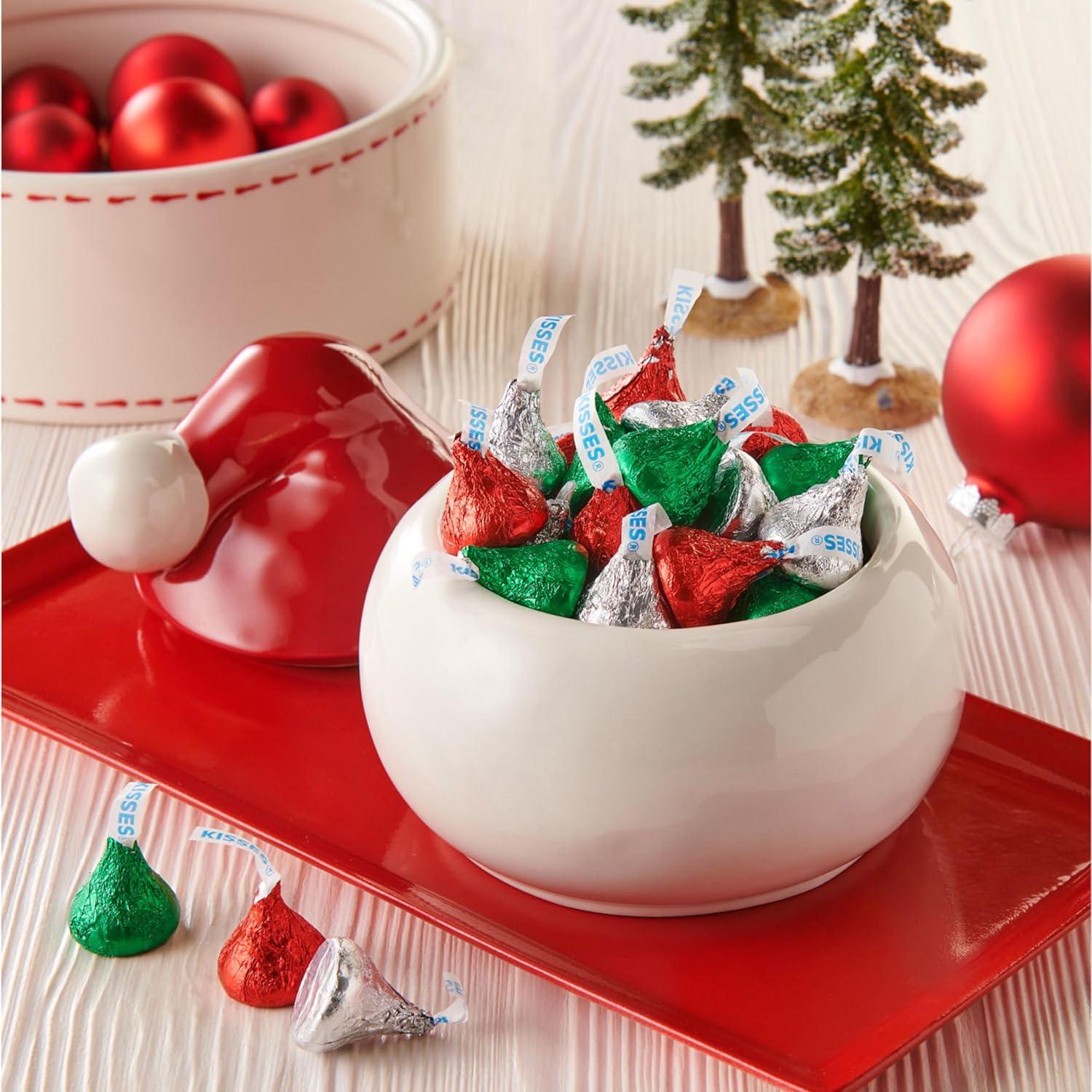 imageHERSHEYS KISSES Milk Chocolate Christmas Candy Bulk Bag 3585 oz