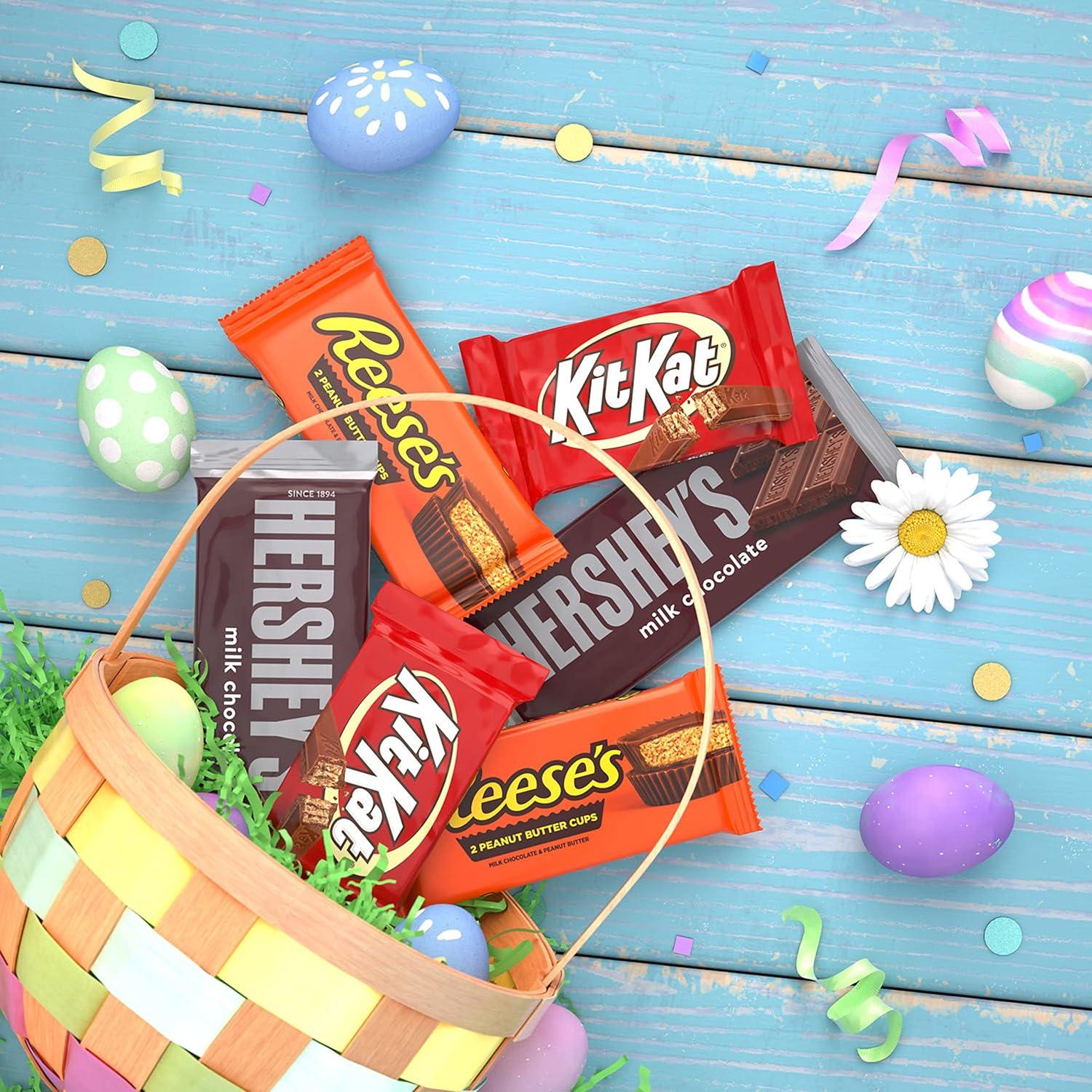 imageHERSHEYS KIT KAT and REESES Assorted Milk Chocolate Candy Variety Box Halloween Candy 273 oz 18 CountMilk Chocolate