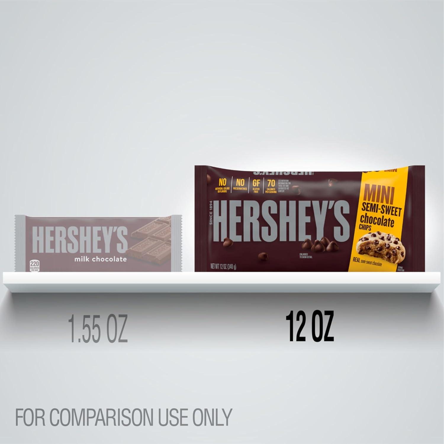 imageHERSHEYS Mini Semi Sweet Chocolate Baking Chips Bags 12 oz 12 Count