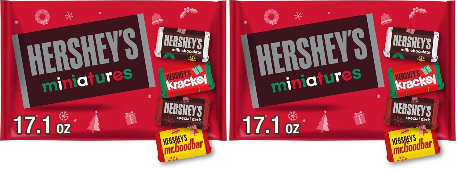 imageHERSHEYS Miniatures Assorted Chocolate Christmas Candy Bag 171 ozChocolate