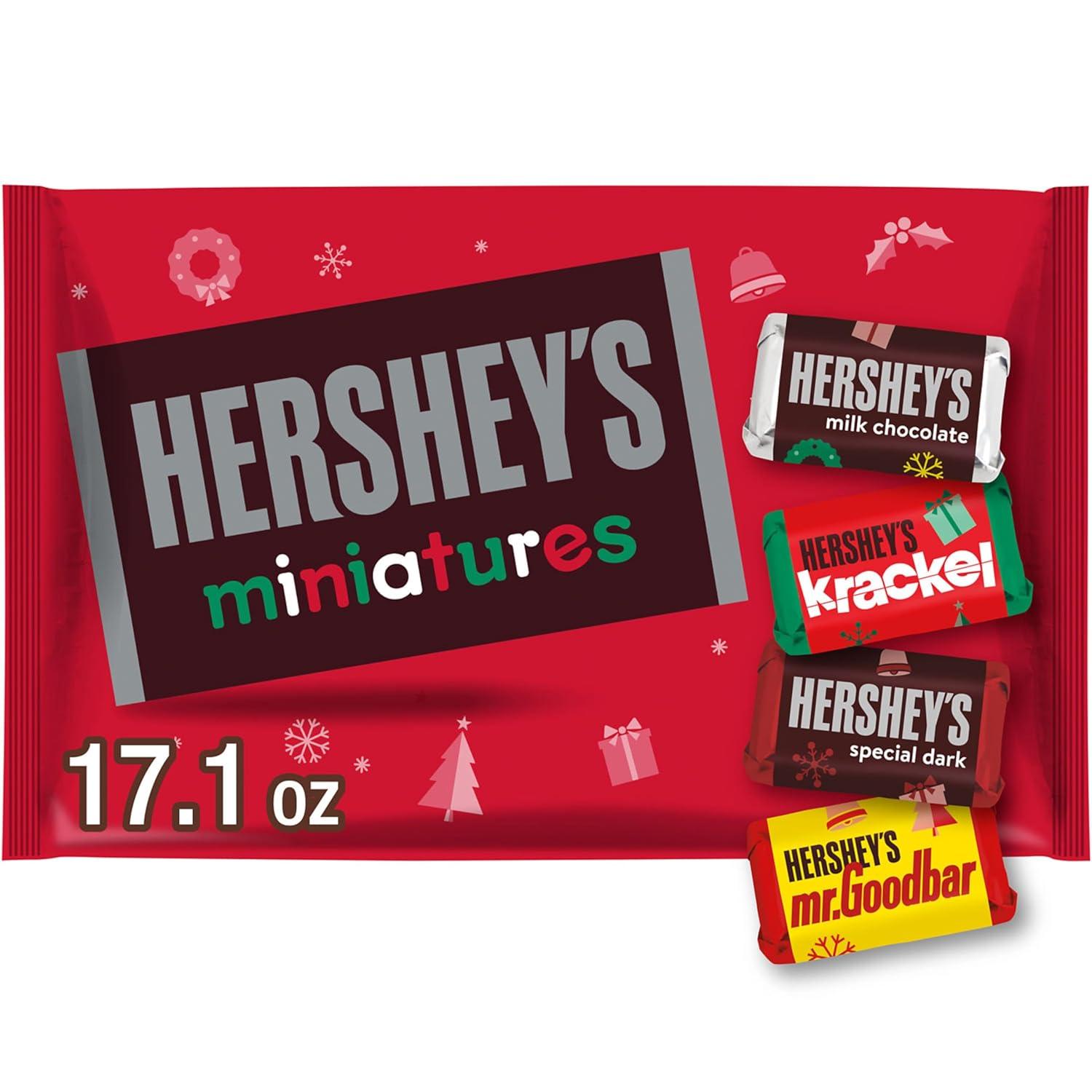 imageHERSHEYS Miniatures Assorted Chocolate Christmas Candy Bag 171 ozChocolate