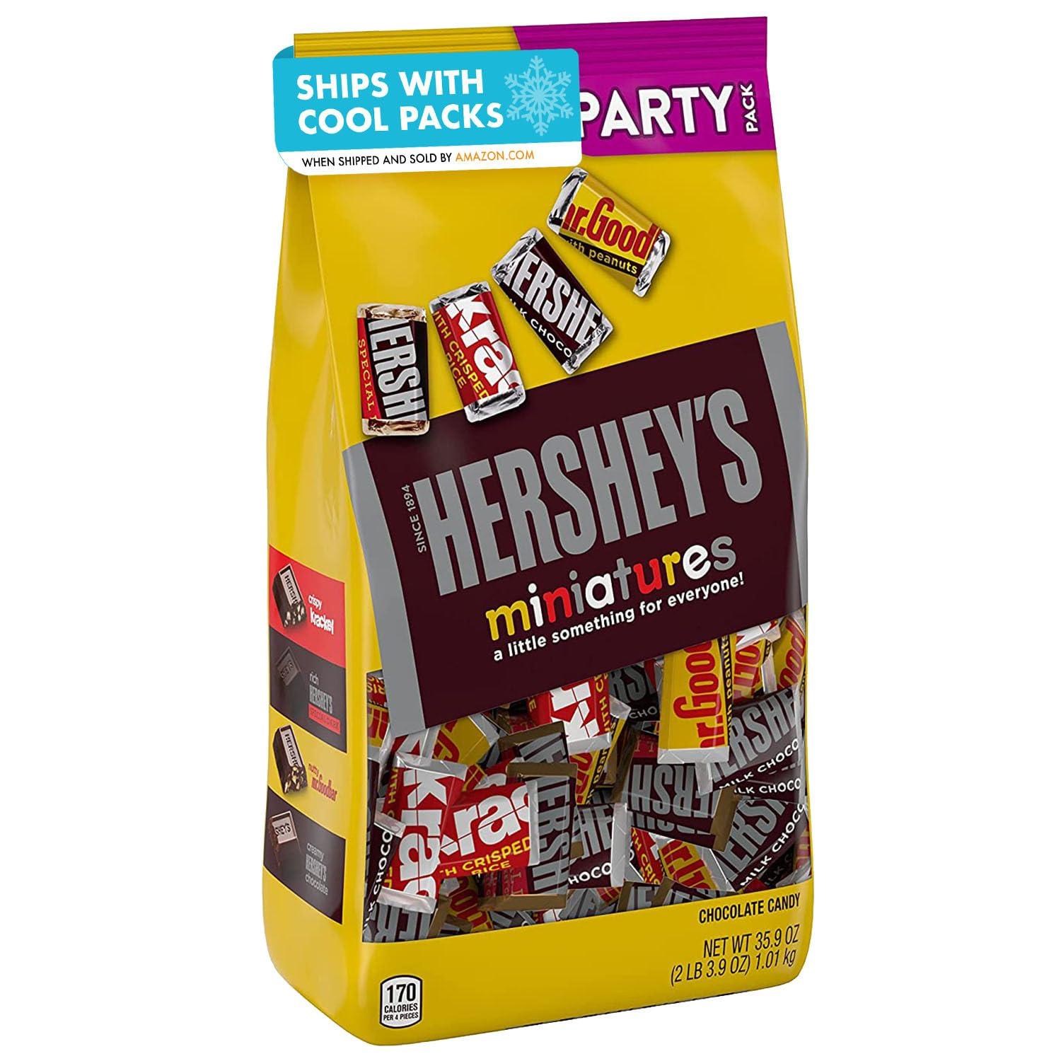 imageHERSHEYS Miniatures Assorted Chocolate Christmas Candy Bag 171 ozChocolate