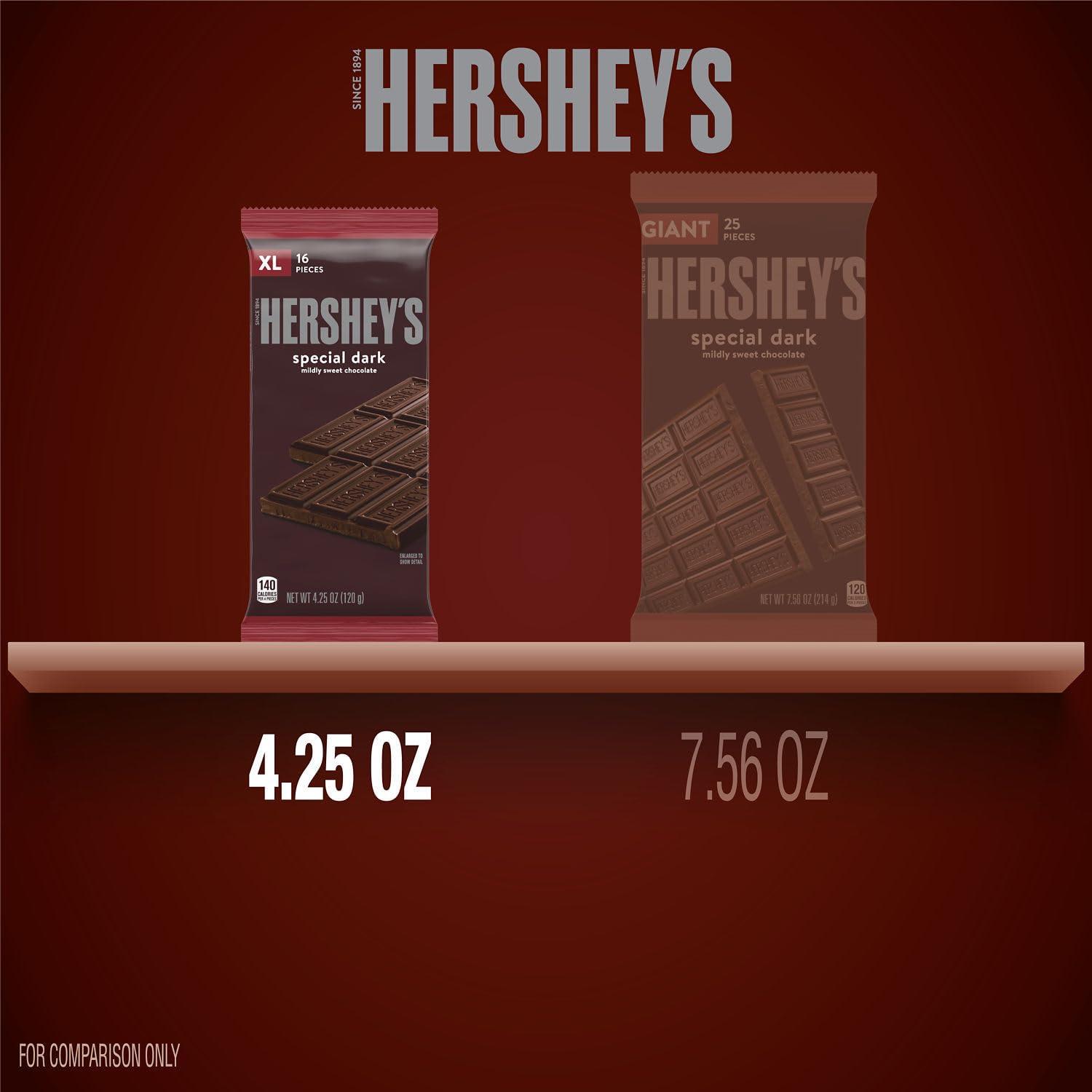 imageHERSHEYS SPECIAL DARK Mildly Sweet Chocolate XL Candy Bars 425 oz 12 Count 16 PiecesMildly Sweet Chocolate