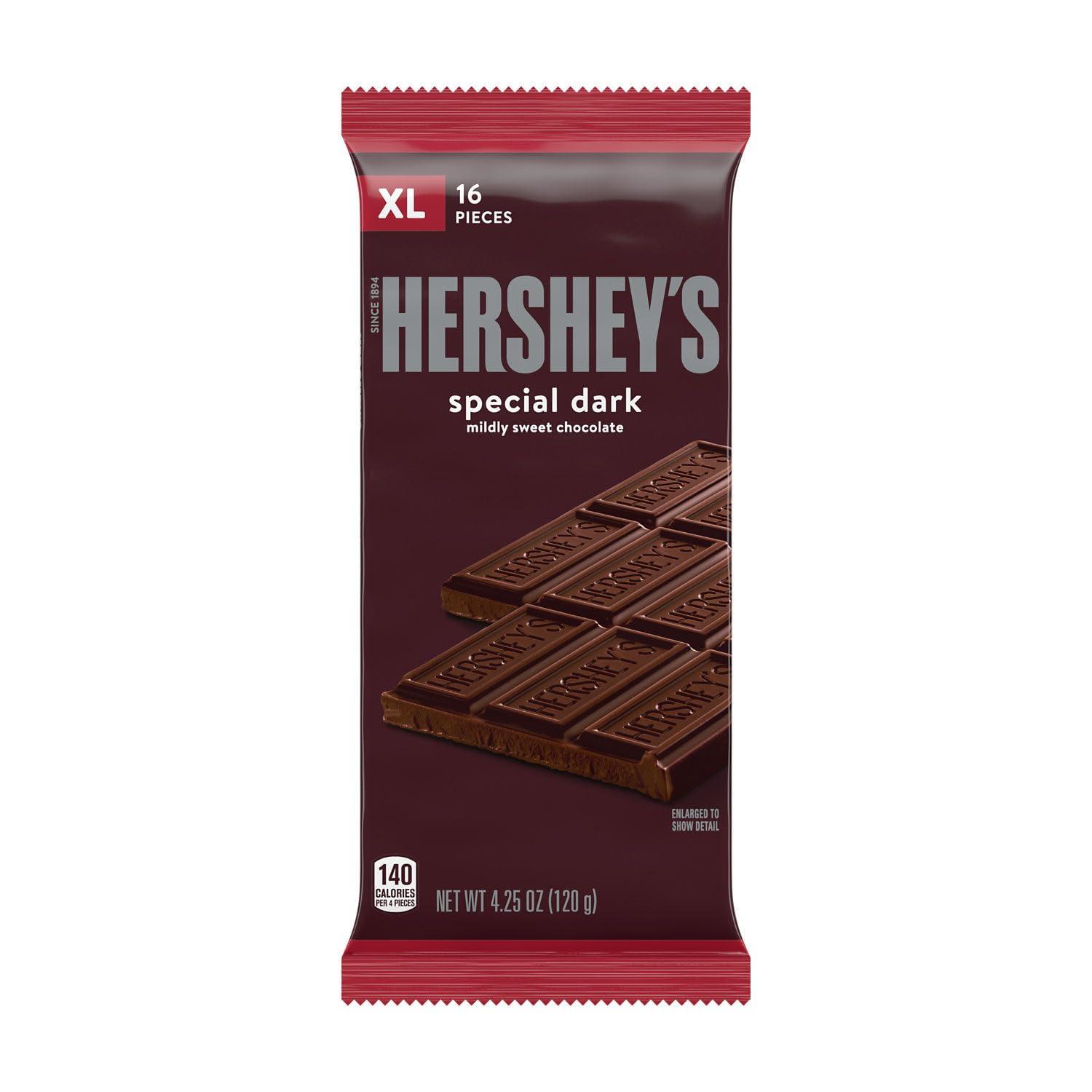 imageHERSHEYS SPECIAL DARK Mildly Sweet Chocolate XL Candy Bars 425 oz 12 Count 16 PiecesMildly Sweet Chocolate