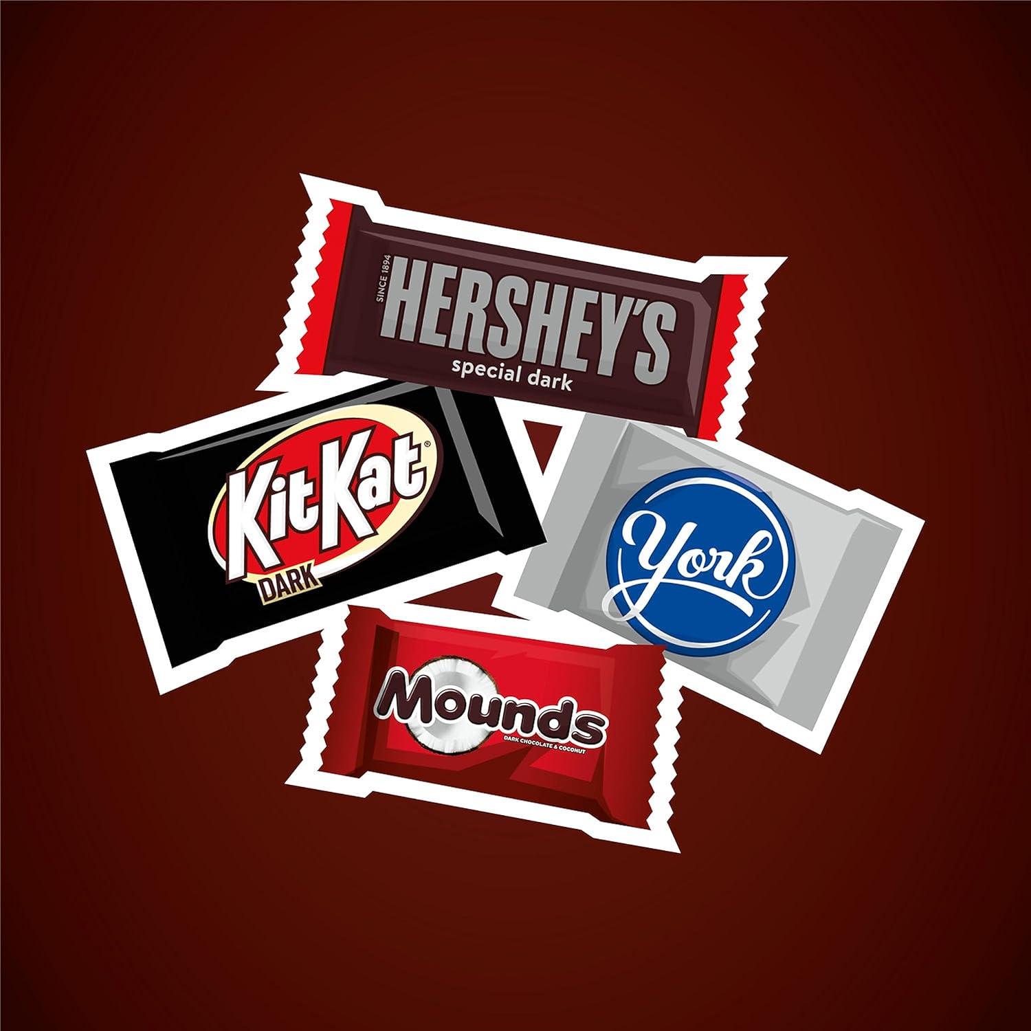 imageHershey Assorted Dark Chocolate Flavored Snack Size Candy Party Pack 3289 oz3289 Ounce Pack of 1
