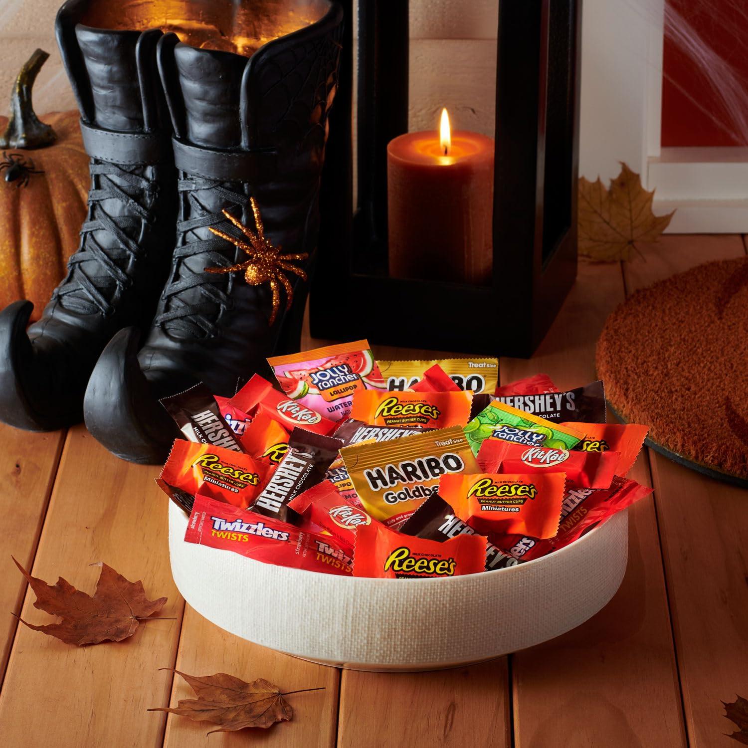 imageHershey Miniatures Assorted Flavored Halloween Candy Bag 2093 oz 65 Pieces