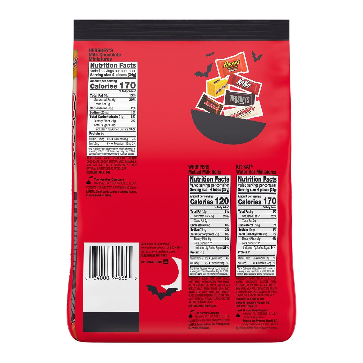 imageHershey Miniatures Assorted Flavored Halloween Candy Bulk Bag 3593 oz 115 Pieces115 Count Pack of 1