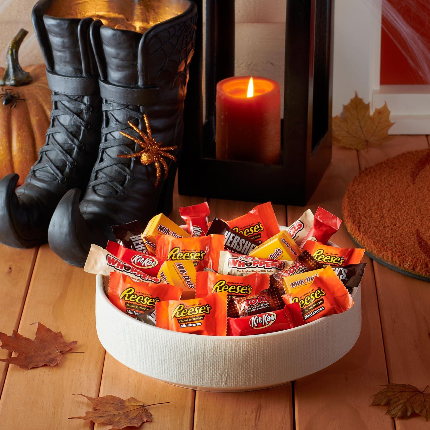 imageHershey Miniatures Assorted Flavored Halloween Candy Bulk Bag 3593 oz 115 Pieces115 Count Pack of 1