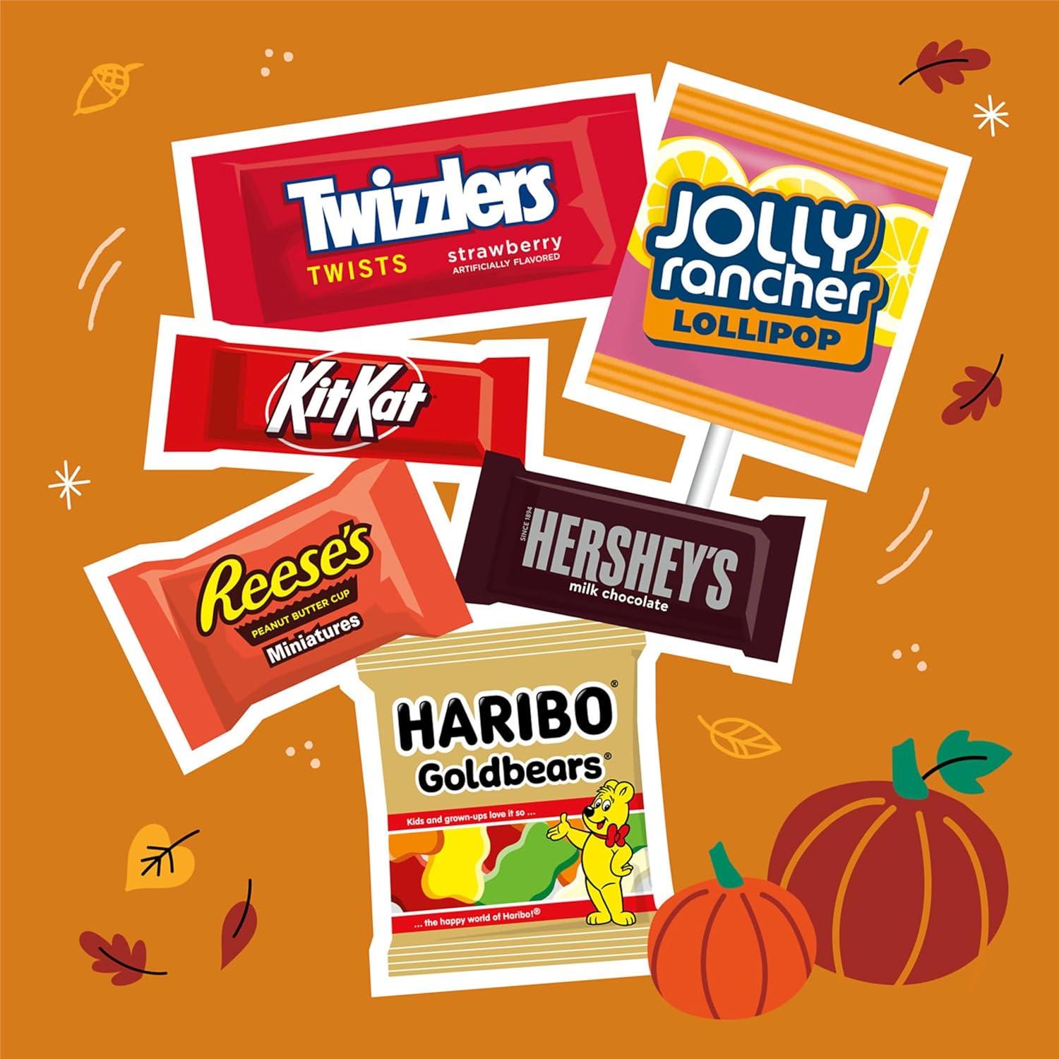 imageHershey Miniatures Assorted Flavored Halloween Candy Bulk Bag 9796 oz 330 PiecesAssorted