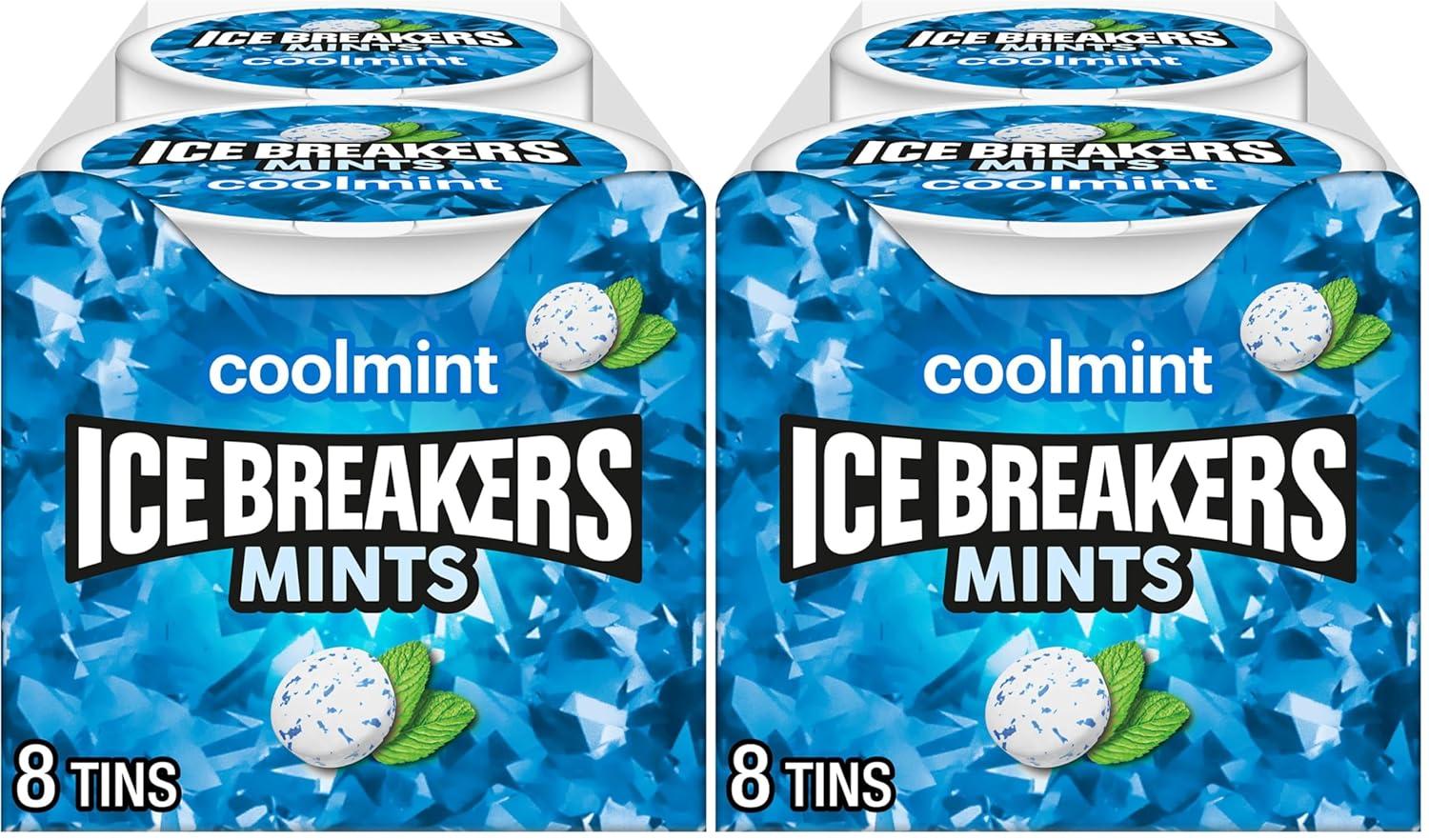 imageICE BREAKERS Coolmint Sugar Free Mints Tins 15 oz 8 CountCoolmint